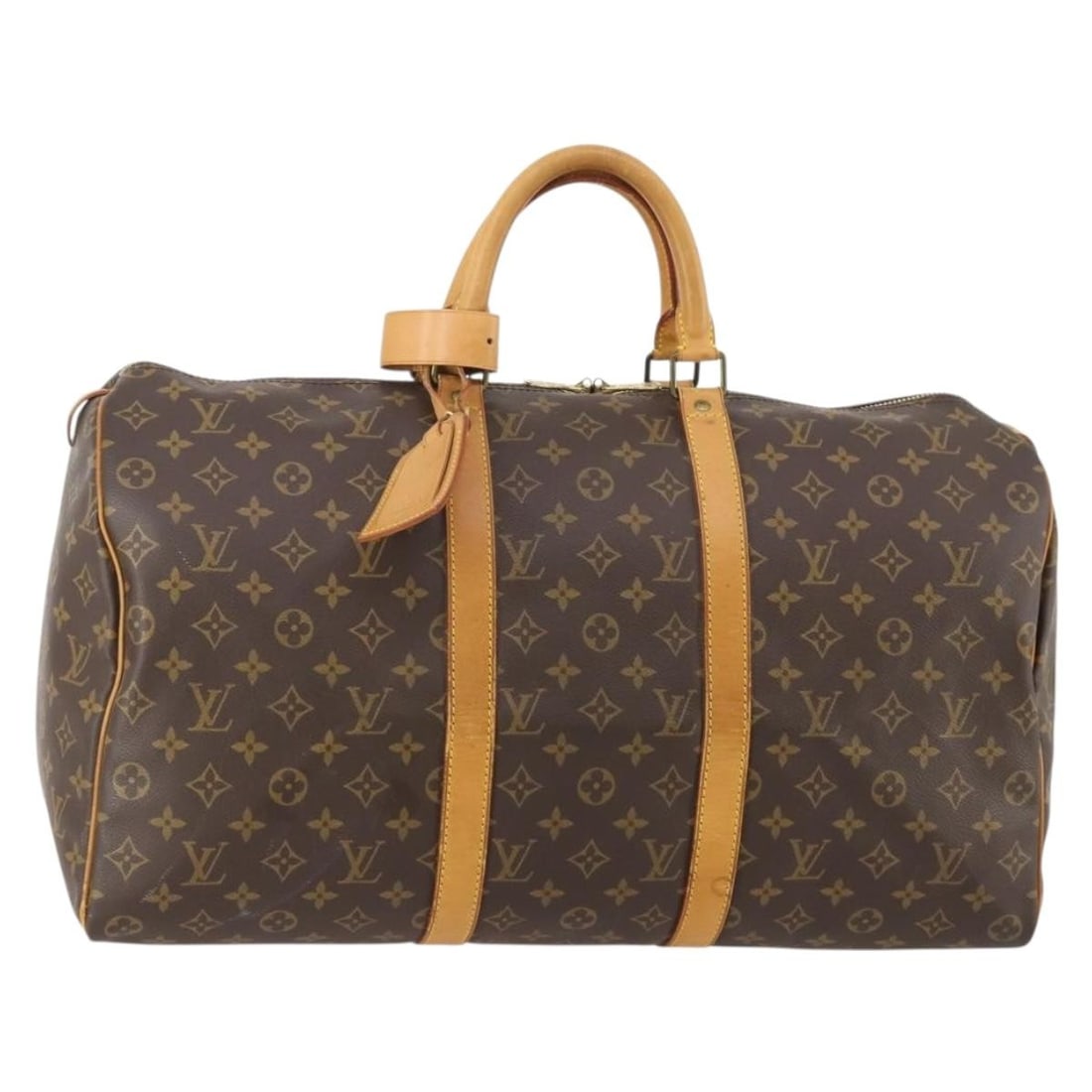 Louis Vuitton M41426 Keepall 50 Monogram Canvas Boston Bag: Louis Vuitton M41426 Keepall 50 Monogram Canvas Boston Bag A Louis Vuitton Keepall 50 Boston Bag in Monogram Canvas, made in France. It comes with a name tag and powanie accessory, and is identified b