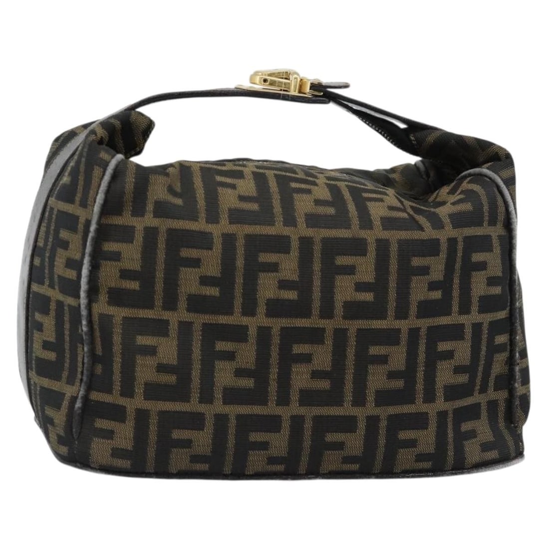 Fendi Zucca Canvas Vanity Handbag Black Brown Italy: Fendi Zucca Canvas Vanity Handbag Black Brown Italy FENDI vanity hand bag in black and brown Zucca canvas, made in Italy. It features a hand bag style with a compact structured size and a 4 cm handle 