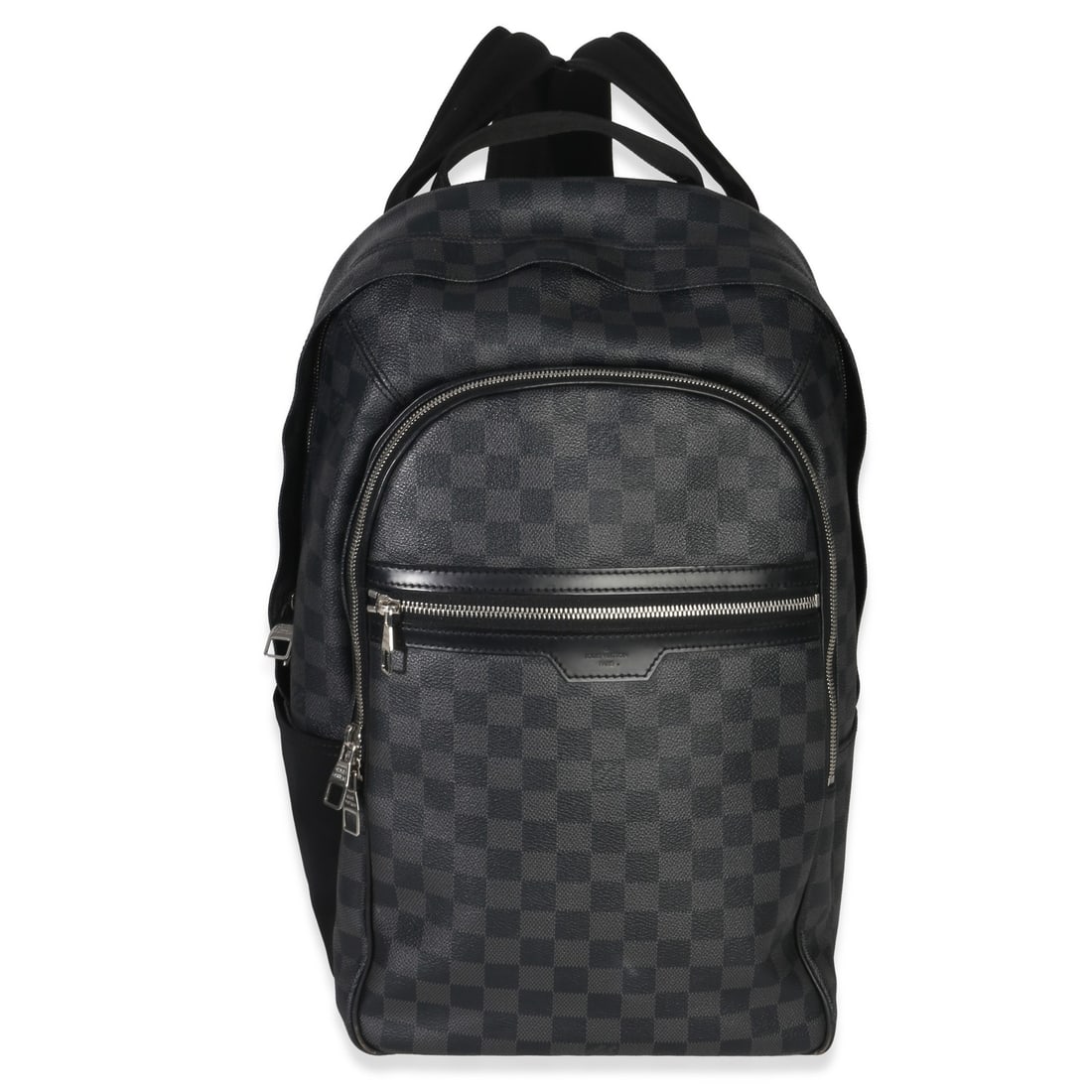 Louis Vuitton Michael Damier Graphite canvas backpack: Louis Vuitton Michael Damier Graphite canvas backpack This Louis Vuitton Damier Graphite Canvas Michael Backpack features a black canvas exterior with a signature Damier Graphite pattern and silver-to