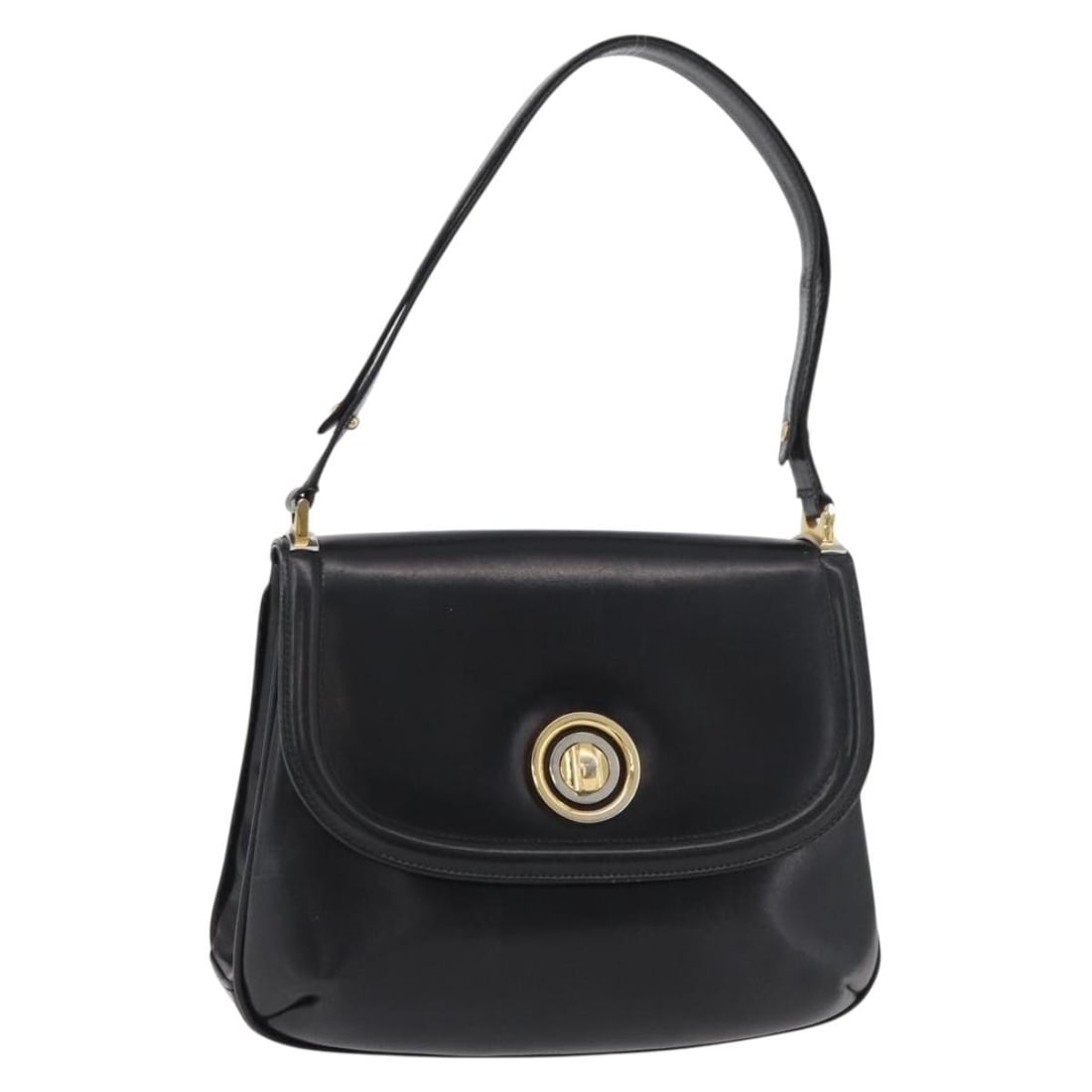 Gucci Black Gold Leather Shoulder Bag Italy: Gucci Black Gold Leather Shoulder Bag Italy This GUCCI shoulder bag is crafted from black leather with gold-tone accents, offering a classic and elegant design. Made in Italy, it features a structured