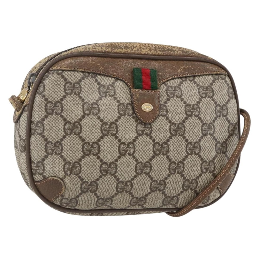 Gucci Sherry Line GG Supreme PVC Shoulder Bag Beige Red Green: Gucci Sherry Line GG Supreme PVC Shoulder Bag Beige Red Green Gucci GG Supreme Web Sherry Line shoulder bag in beige, red, and green canvas/GG canvas. Made in Italy, this bag measures approximately 19