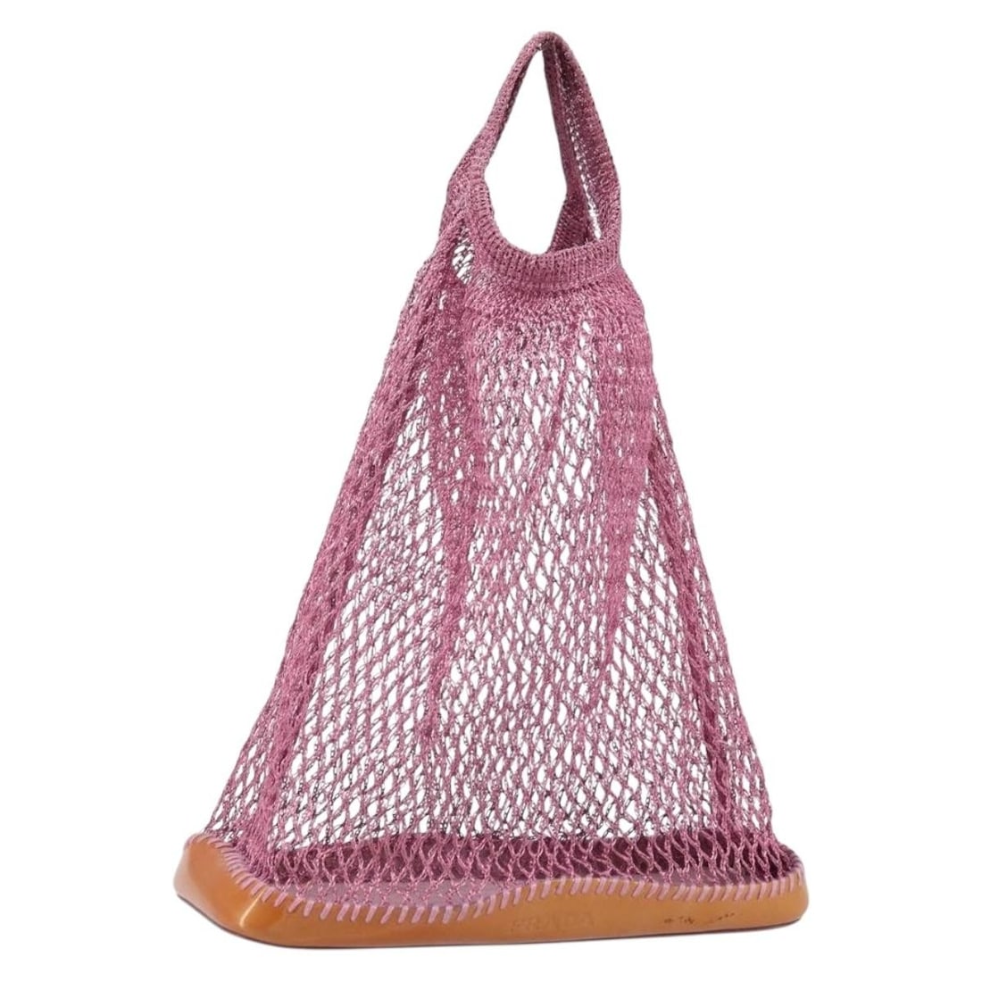 Prada Pink Patent Leather Mesh Handbag for Women Italy: Prada Pink Patent Leather Mesh Handbag for Women Italy This PRADA women's handbag is crafted from pink patent leather with mesh detailing. Made in Italy, it features dual handles with an approximate d