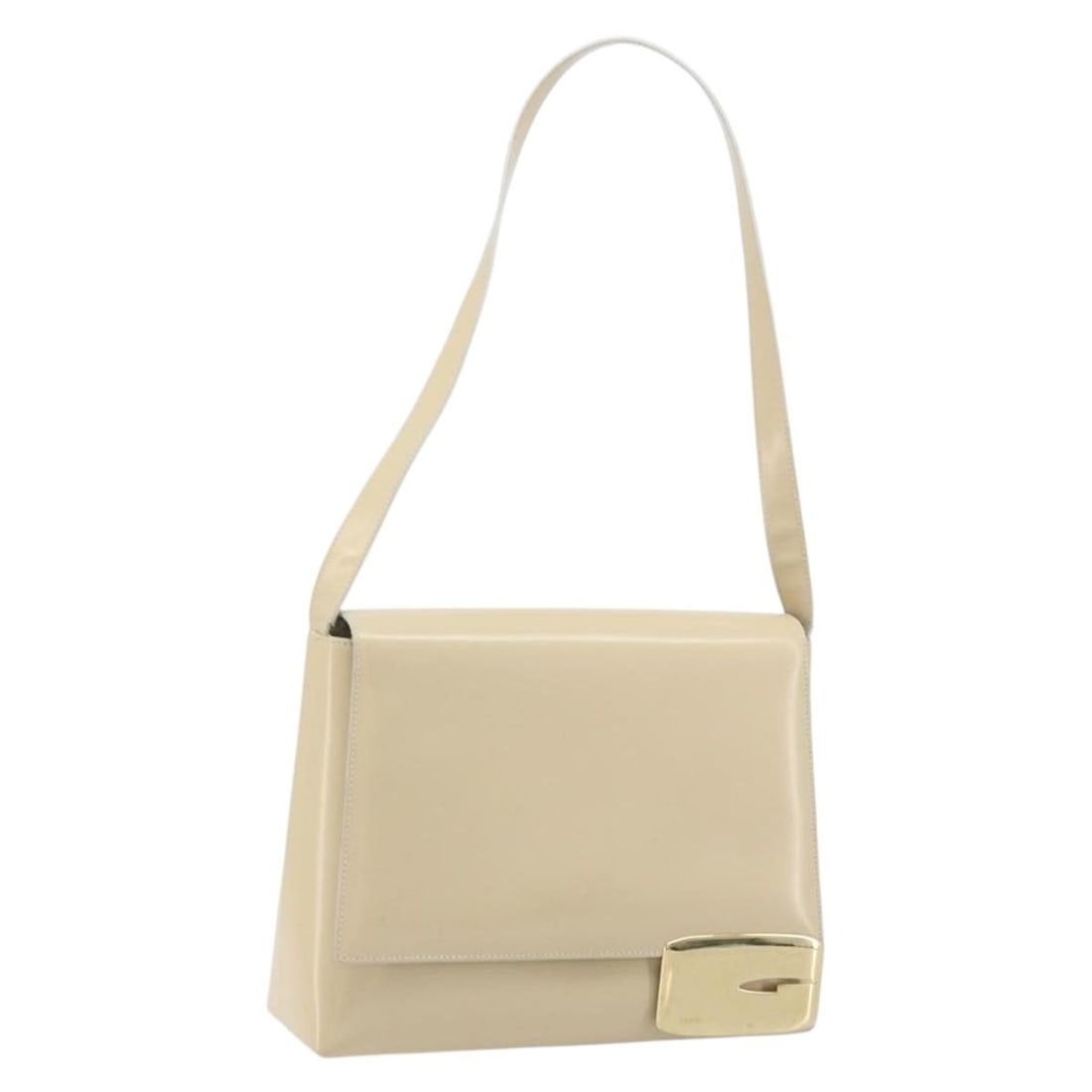 Gucci 001 3444 1812 Patent Leather Shoulder Bag Ivory Gold: Gucci 001 3444 1812 Patent Leather Shoulder Bag Ivory Gold Authentic Gucci shoulder bag in ivory patent leather with gold-tone accents. This women's bag is made in Italy and features a compact shoulde