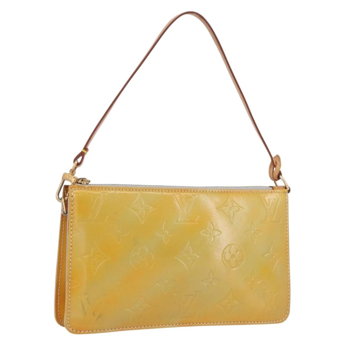 Louis Vuitton Lexington Accessory Pouch Vernis Gris M91056: Louis Vuitton Lexington Accessory Pouch Vernis Gris M91056 Louis Vuitton Monogram Vernis Lexington Pouch in Gris, styled as an accessory pouch. It is made of patent leather and was made in France. The