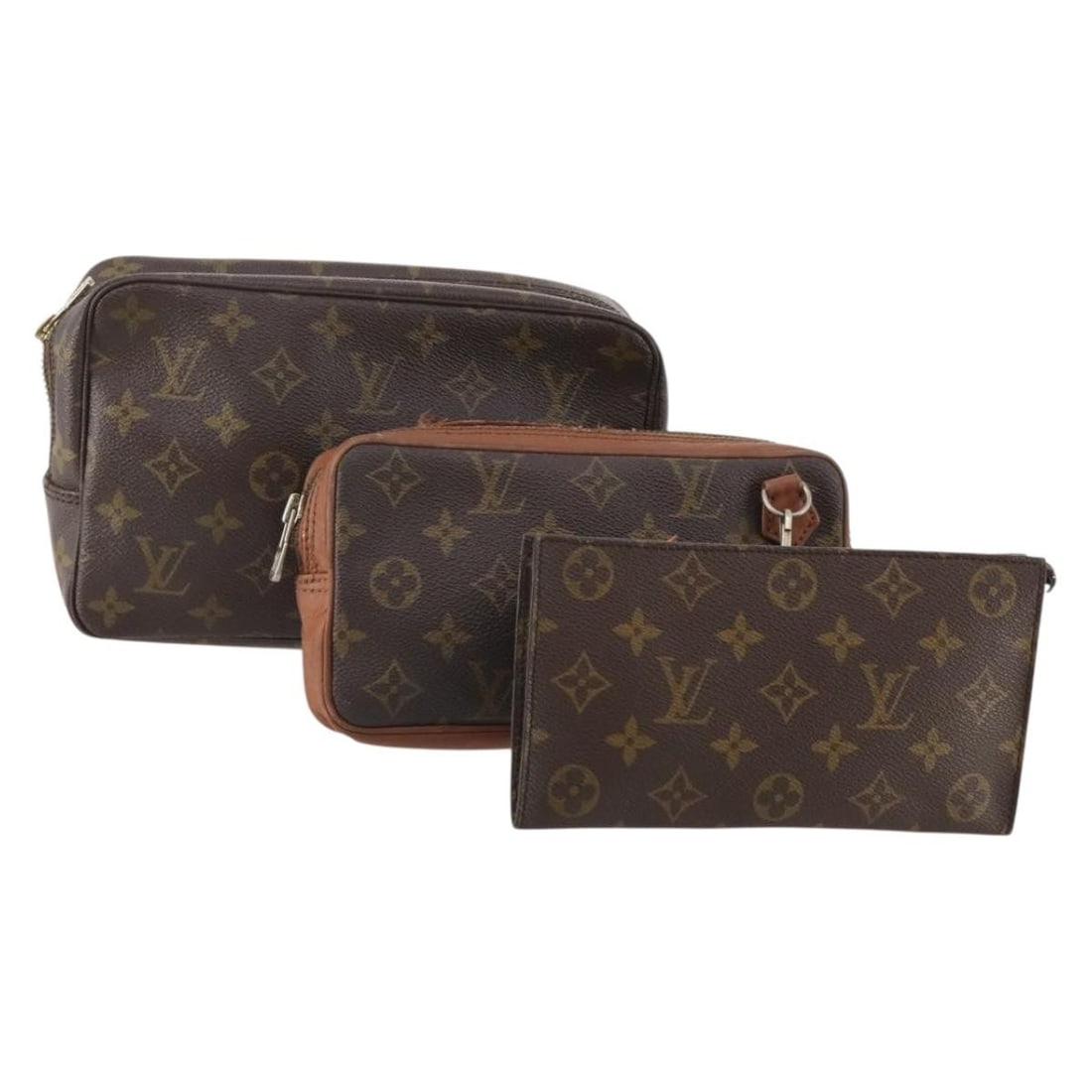 Louis Vuitton Monogram Canvas Shoulder Bag Special Set: Louis Vuitton Monogram Canvas Shoulder Bag Special Set This is a special set of three Louis Vuitton Monogram shoulder bags crafted from Monogram Canvas, designed for women. The bags are from an older 