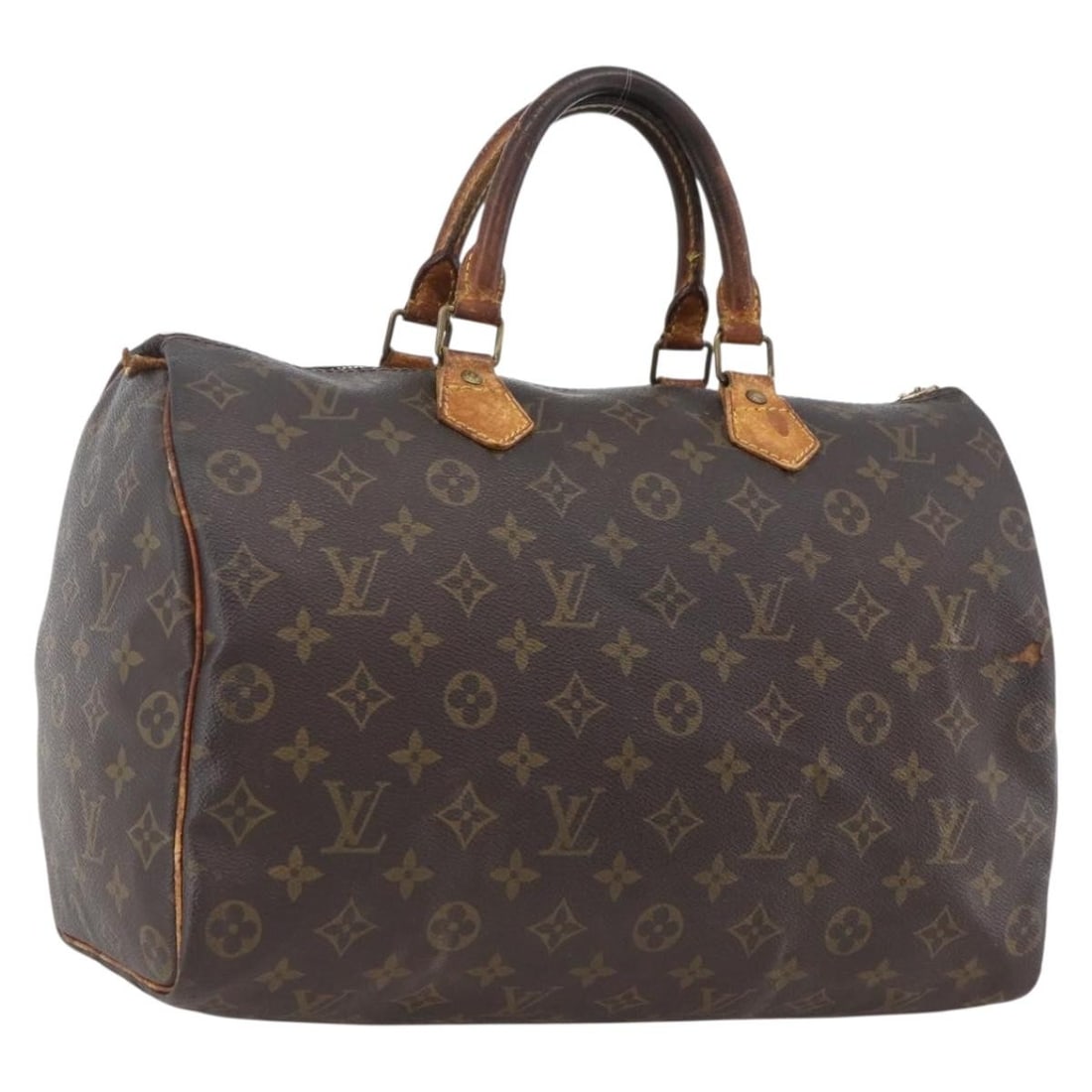 Louis Vuitton M41524 Speedy 35 Monogram Canvas Handbag: Louis Vuitton M41524 Speedy 35 Monogram Canvas Handbag Louis Vuitton Speedy 35 hand bag in Monogram canvas, made in France. The bag features the classic Monogram color and includes the item shown in t