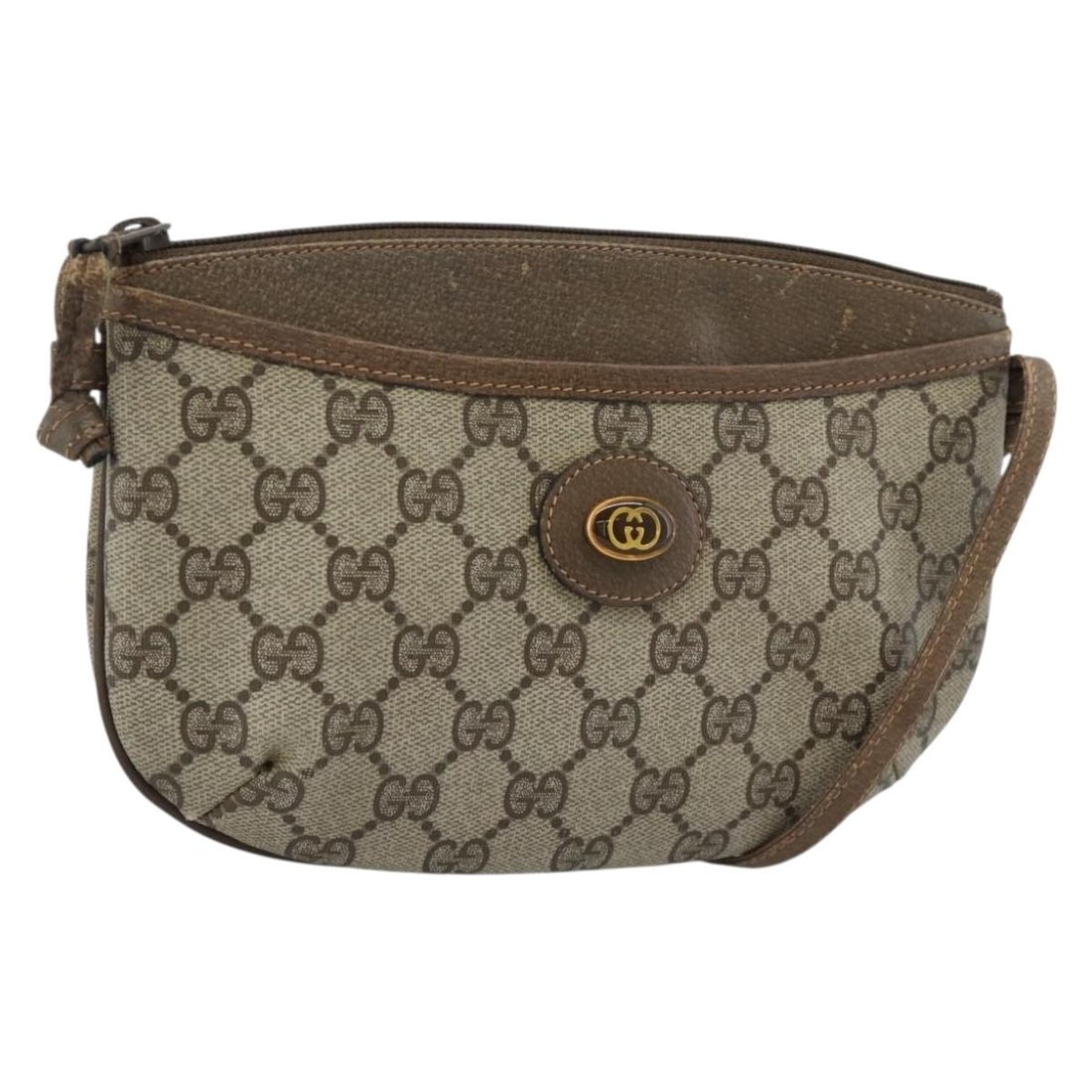 Gucci 904 02 020 GG Supreme PVC Leather Shoulder Bag Beige Gold: Gucci 904 02 020 GG Supreme PVC Leather Shoulder Bag Beige Gold Authentic Gucci GG Supreme shoulder bag in beige and gold PVC leather with GG canvas. Made in Italy, this women's bag has a compact silh