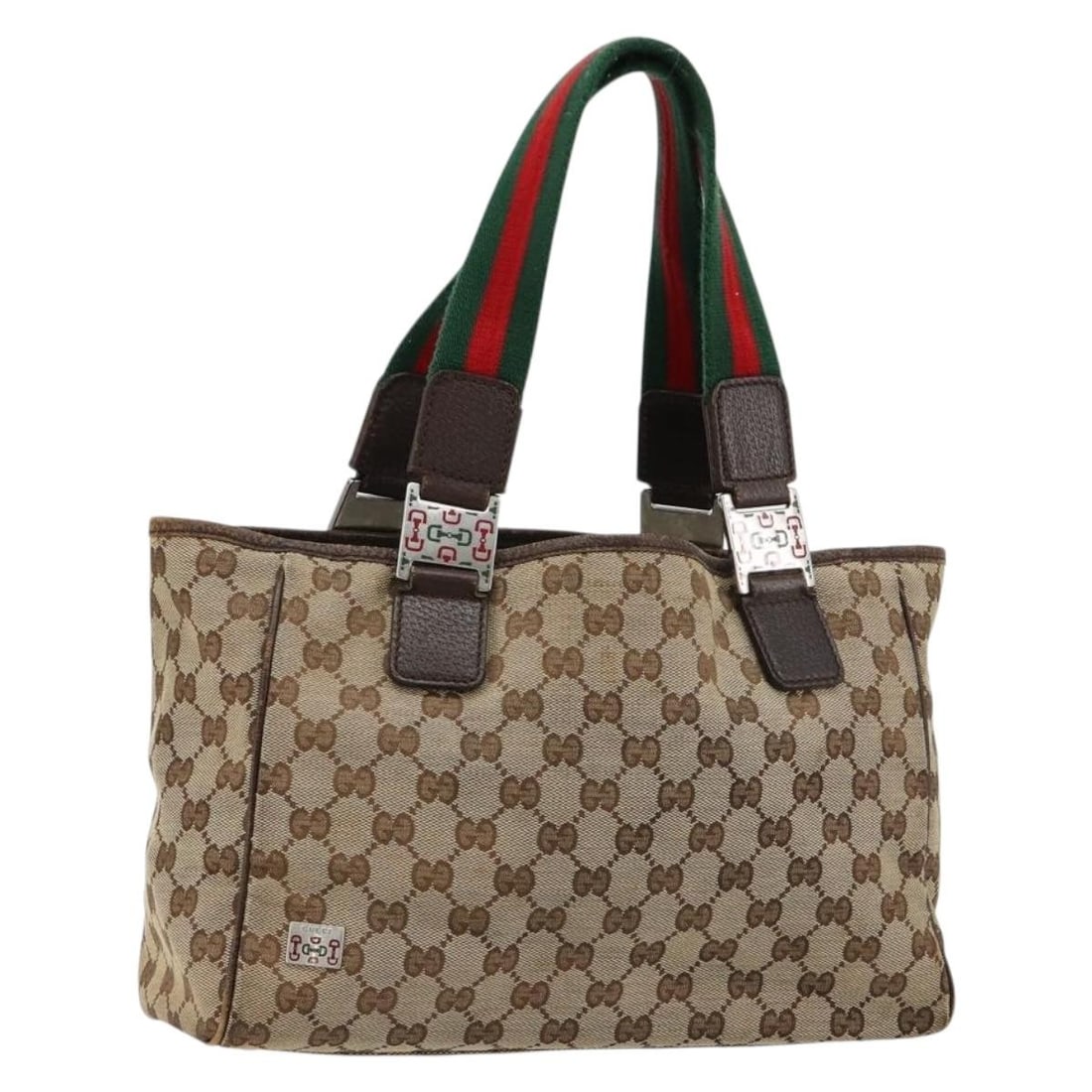 Gucci Sherry Line Beige Silver GG Canvas Handbag: Gucci Sherry Line Beige Silver GG Canvas Handbag Gucci GG Canvas Web Sherry Line handbag in beige and silver. This women's handbag is made in Italy and comes only with the item shown in the photo; the