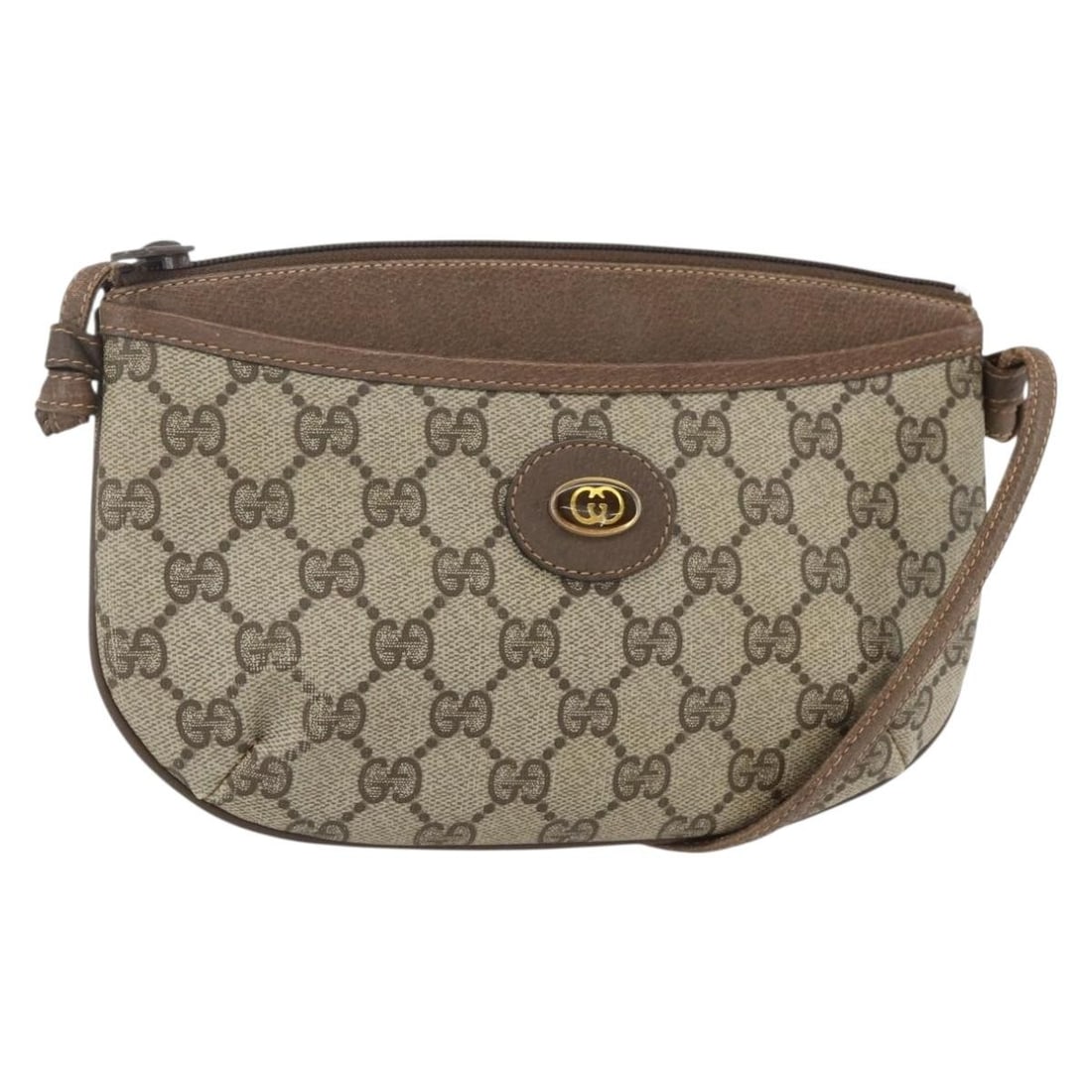 Gucci 904 02 020 GG Supreme PVC Leather Shoulder Bag Beige: Gucci 904 02 020 GG Supreme PVC Leather Shoulder Bag Beige Gucci GG Supreme shoulder bag in beige PVC leather/GG canvas, made in Italy. The bag measures approximately W22 cm x H14 cm, with a shoulder 