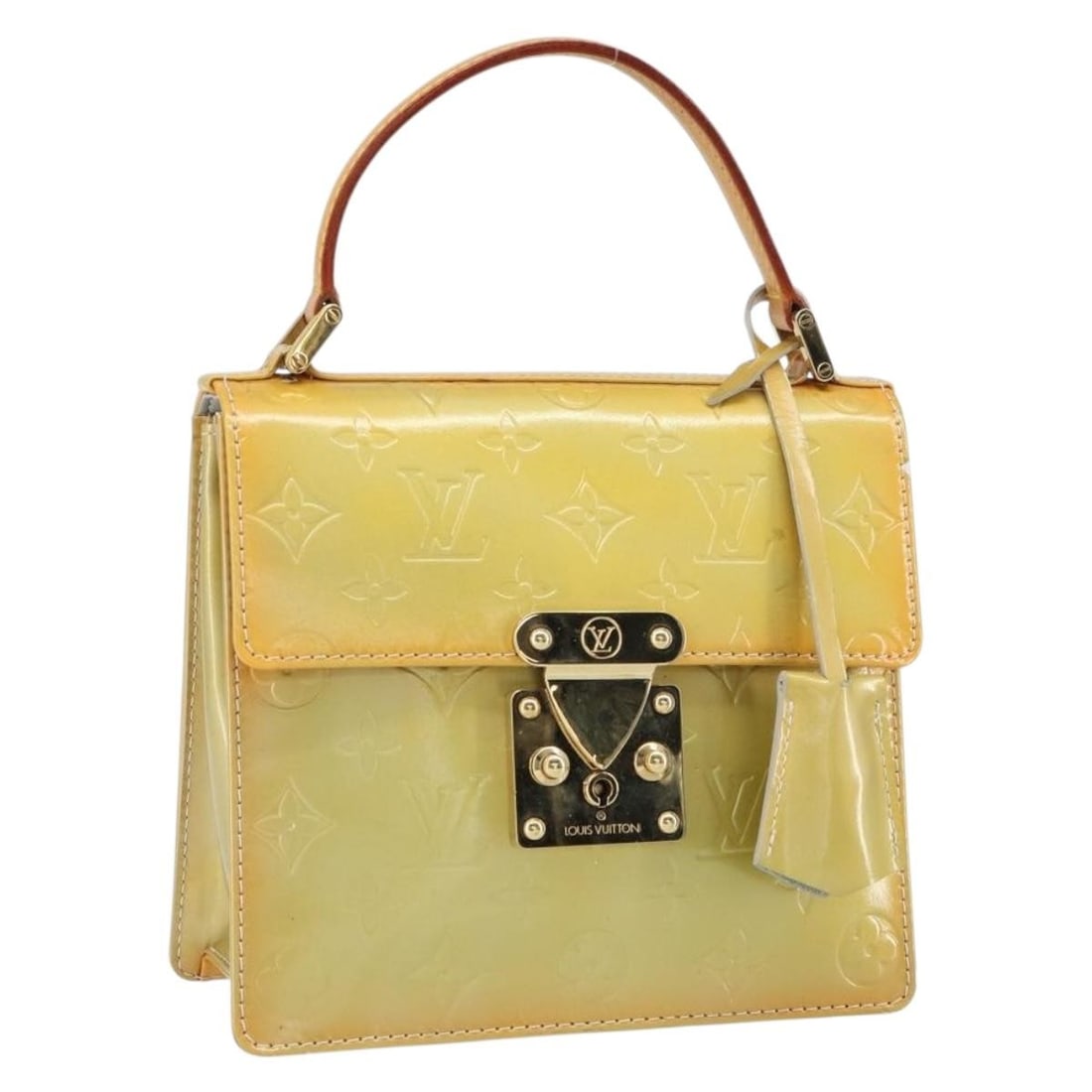 Louis Vuitton Spring Street Gris Vernis Patent Leather Handbag M91029 France: Louis Vuitton Spring Street Gris Vernis Patent Leather Handbag M91029 France This Louis Vuitton Monogram Vernis Spring Street handbag in Gris features a patent leather exterior and is crafted in Franc