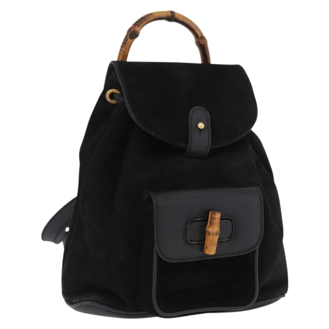 Gucci Black Leather Bamboo Backpack with Gold Hardware Model 003 3444 0030: Gucci Black Leather Bamboo Backpack with Gold Hardware Model 003 3444 0030 This is a Gucci Bamboo Backpack crafted from black leather with gold-tone accents. Designed for women, it features the iconic