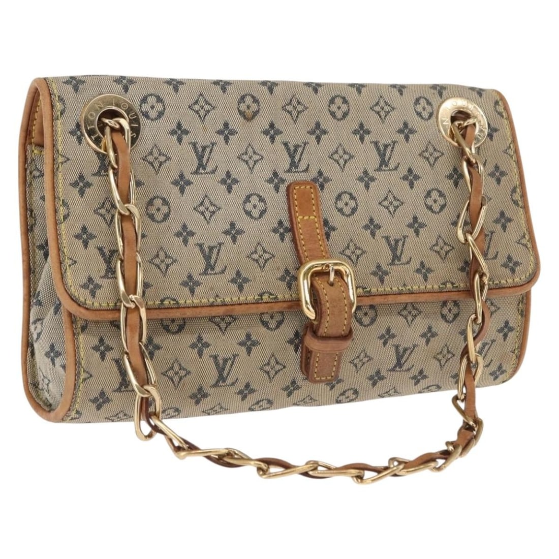 Louis Vuitton Camille Shoulder Bag Blue Monogram Mini Canvas Chain M92002 (1 of 18)