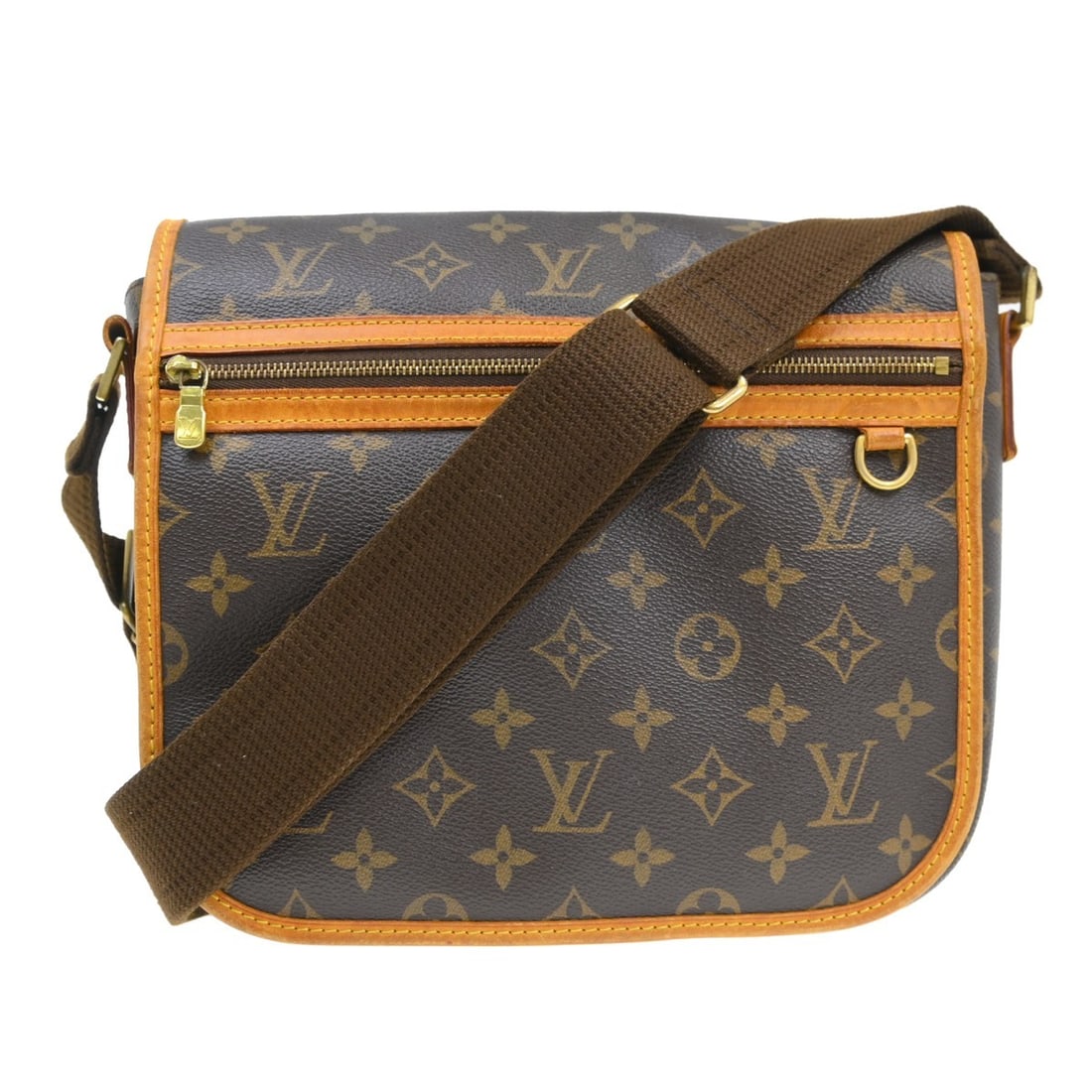 Louis Vuitton Bosphore PM Monogram Canvas Crossbody Bag M40106: Louis Vuitton Bosphore PM Monogram Canvas Crossbody Bag M40106 Vintage Louis Vuitton Bosphore PM messenger shoulder bag in brown Monogram canvas with leather trim. This medium square bag features a fl