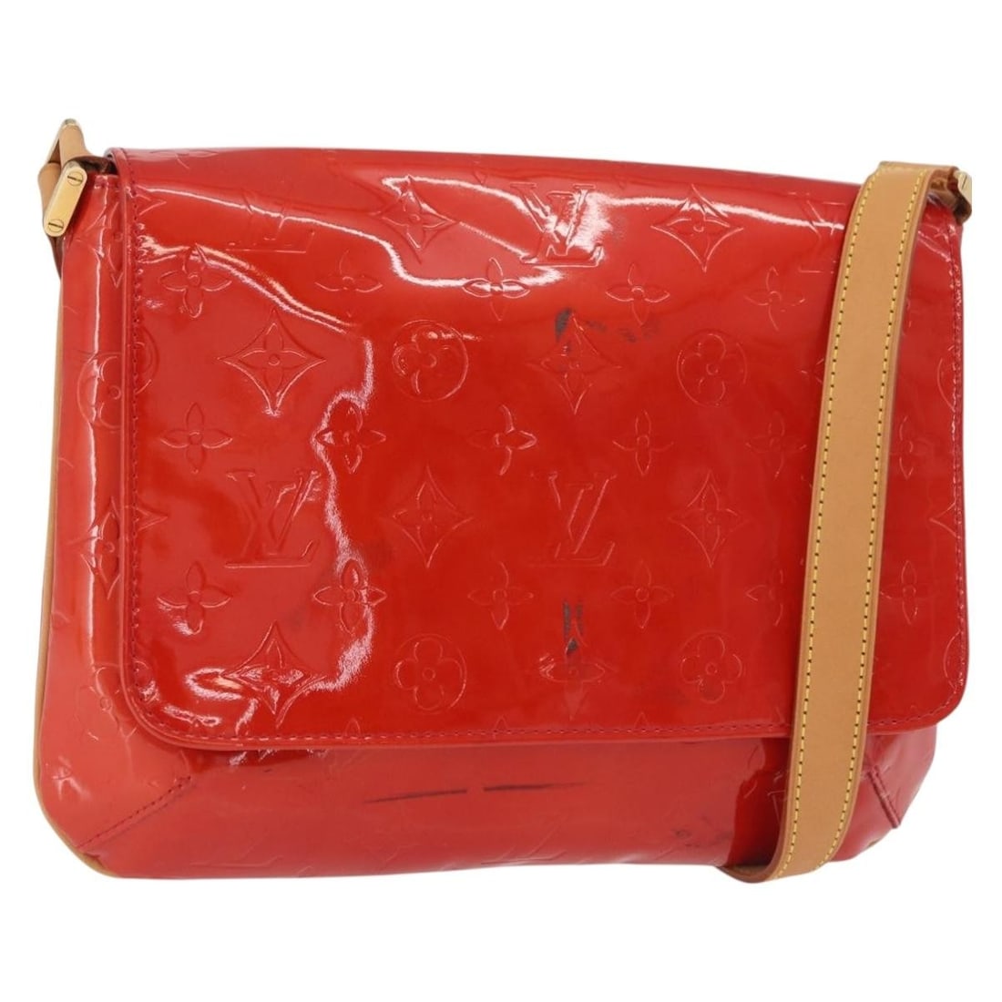 Louis Vuitton Thompson Street Shoulder Bag Red Patent Leather M91094: Louis Vuitton Thompson Street Shoulder Bag Red Patent Leather M91094 A Louis Vuitton Monogram Vernis Thompson Street shoulder bag in red patent leather. It features a shoulder bag style and was made i