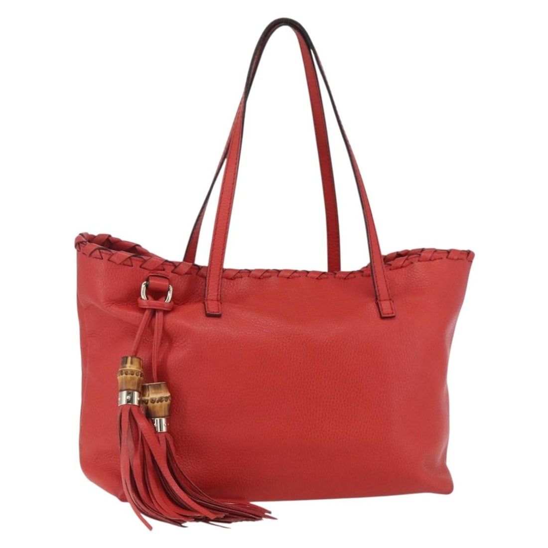 GUCCI Bamboo Indy Red Gold Leather Tote Bag 354665 Auth: GUCCI Bamboo Indy Red Gold Leather Tote Bag 354665 Auth This authentic GUCCI Bamboo Indy Tote Bag is a stunning blend of elegance and practicality. Crafted in Italy, it features a luxurious red leathe