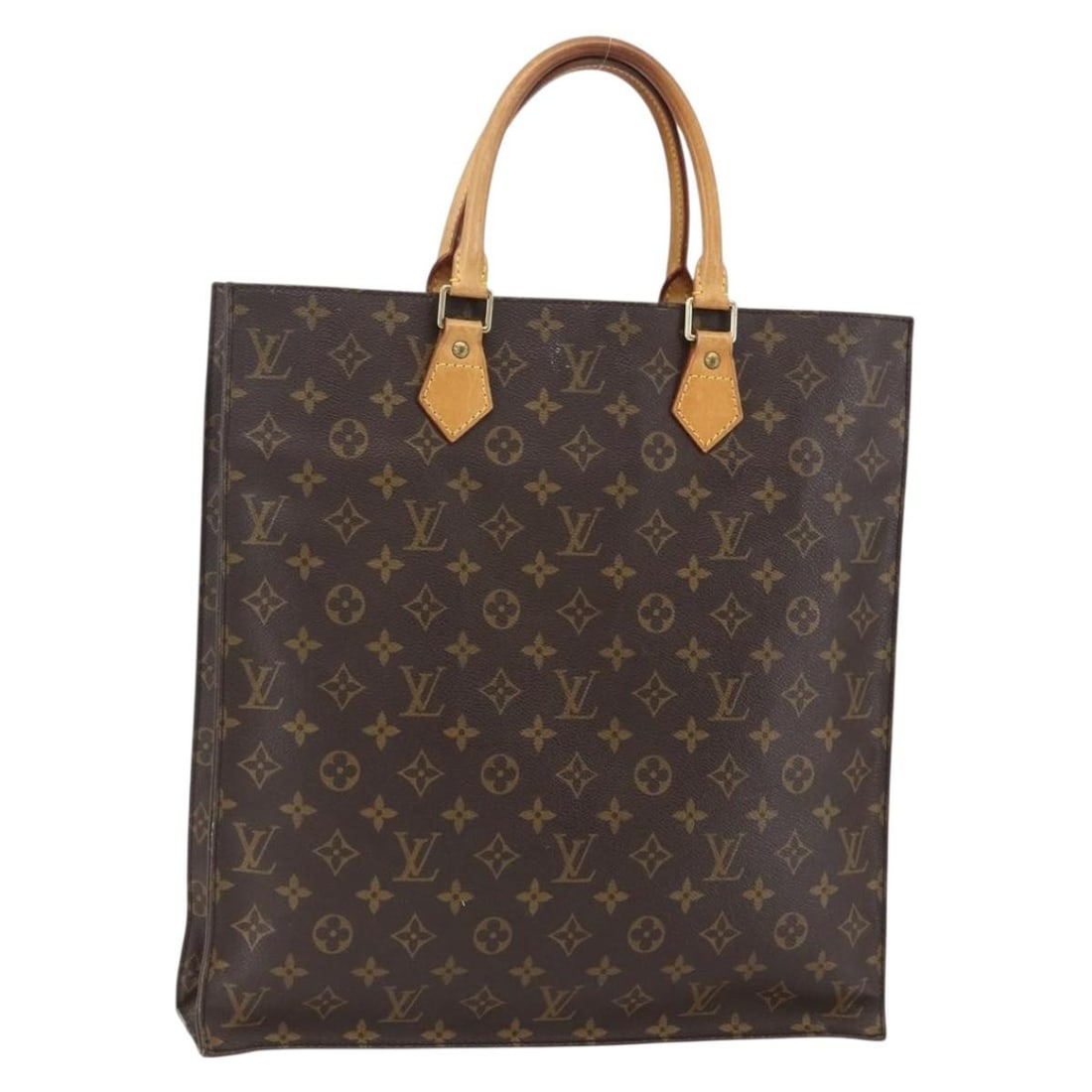 Monogram Canvas Sac Plat Handbag by Louis Vuitton M51140: Monogram Canvas Sac Plat Handbag by Louis Vuitton M51140 This is a Louis Vuitton Sac Plat hand bag crafted from signature Monogram Canvas. The bag features dual top handles and an open top design. It 