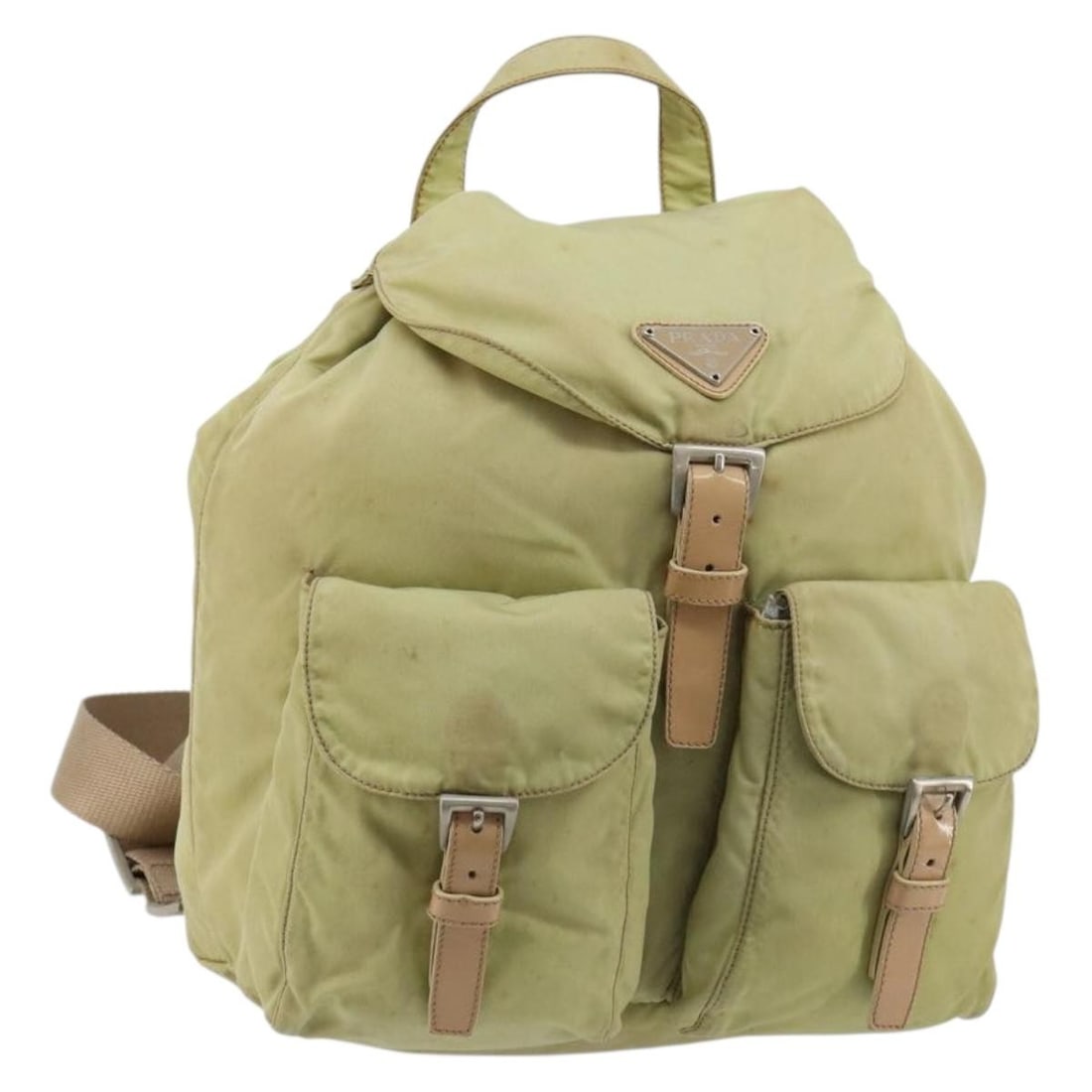 Prada green silver nylon women backpack Italy: Prada green silver nylon women backpack Italy This PRADA backpack is crafted from green nylon with silver-tone accents, offering a stylish and practical accessory for everyday use. Designed for women,
