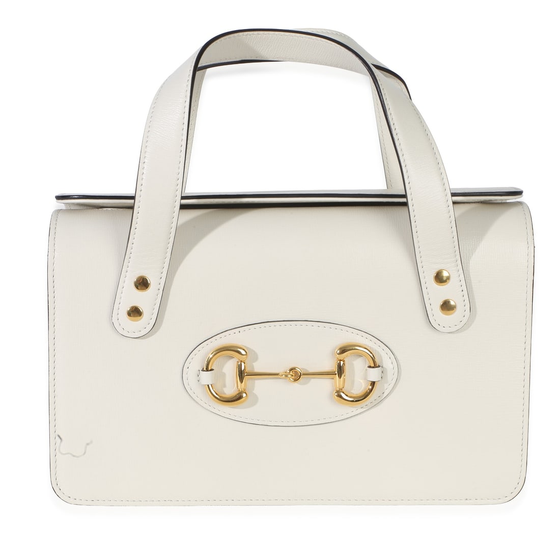 Gucci Small Horsebit 1955 White Calfskin Top Handle Bag (1 of 8)