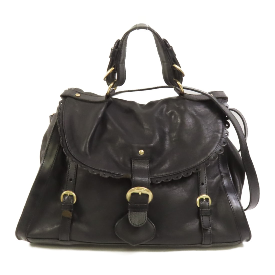 SEE BY CHLOE Poya Lambskin 2Way Shoulder Satchel Black: SEE BY CHLOE Poya Lambskin 2Way Shoulder Satchel Black This SEE BY CHLOE Poya satchel is a 2-way shoulder bag crafted from black lambskin (sheep leather). It features a flap closure, one inside zip po