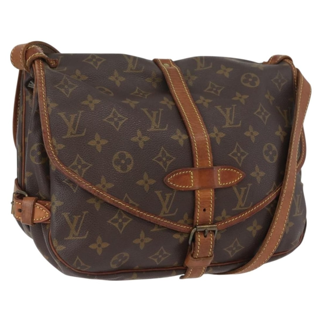 Saumur 30 Monogram Canvas Shoulder Bag by Louis Vuitton M42256: Saumur 30 Monogram Canvas Shoulder Bag by Louis Vuitton M42256 This Louis Vuitton Monogram Saumur 30 is a women's shoulder bag crafted from signature monogram canvas. The bag features an adjustable sh