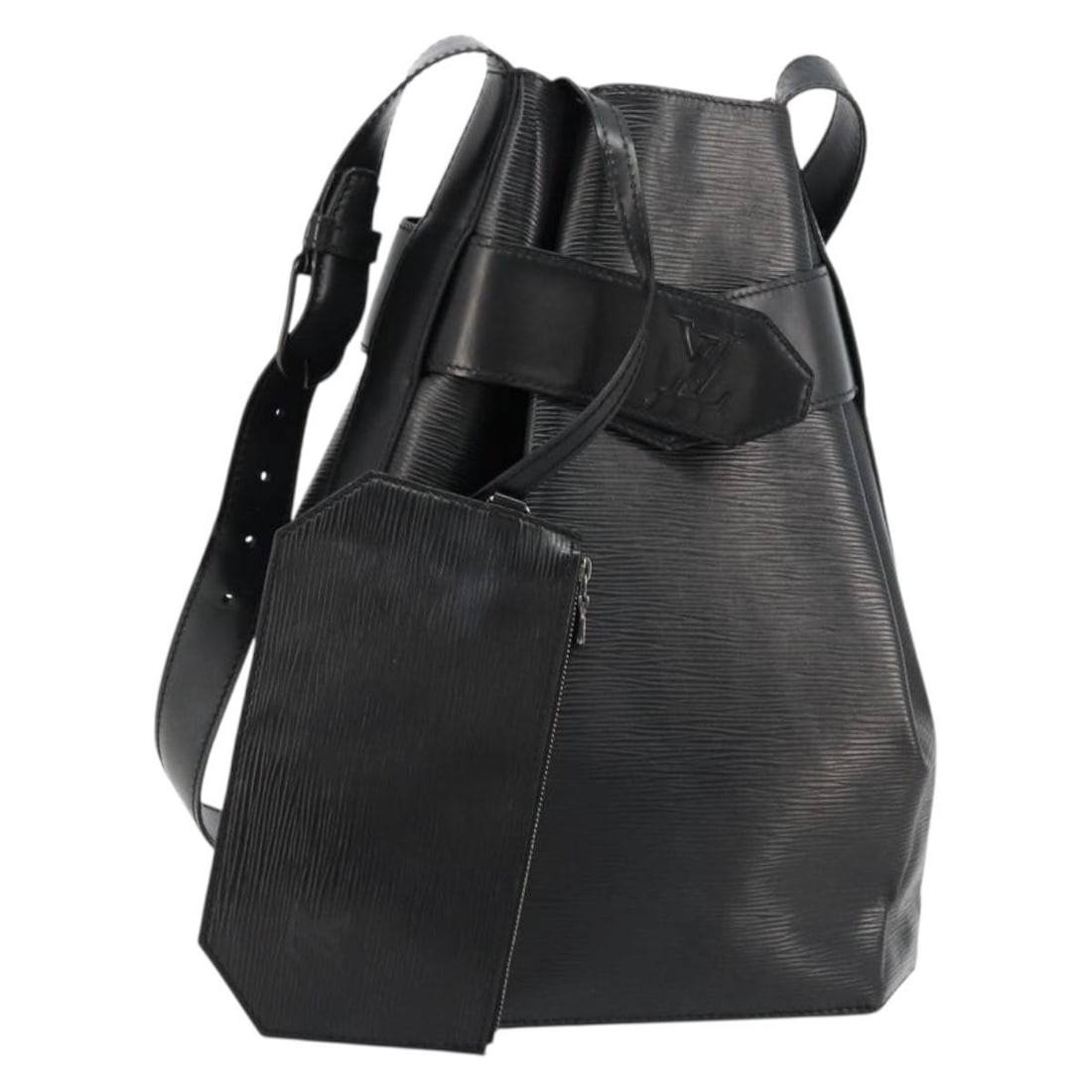 Louis Vuitton M80155 Sac Depaule GM Epi Leather Shoulder Bag Black: Louis Vuitton M80155 Sac Depaule GM Epi Leather Shoulder Bag Black Louis Vuitton Epi Sac Depaule GM shoulder bag in black Epi leather, made in France. This women's shoulder bag comes with a pouch and 
