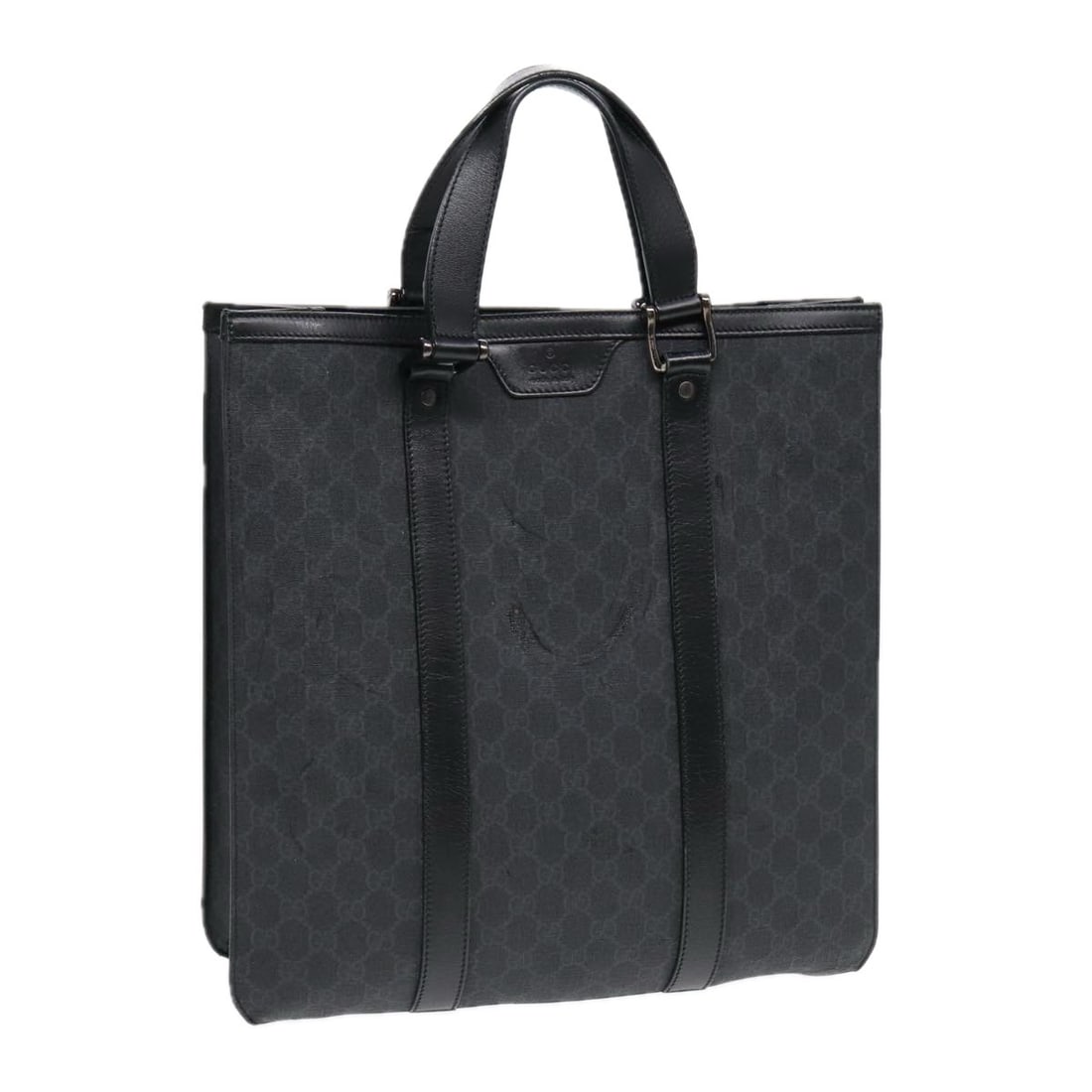 Black GG Canvas Handbag by Gucci Model 322072 for Women: Black GG Canvas Handbag by Gucci Model 322072 for Women This is a women's Gucci hand bag crafted from signature GG canvas in black. The bag features dual handles and offers a spacious interior suitabl