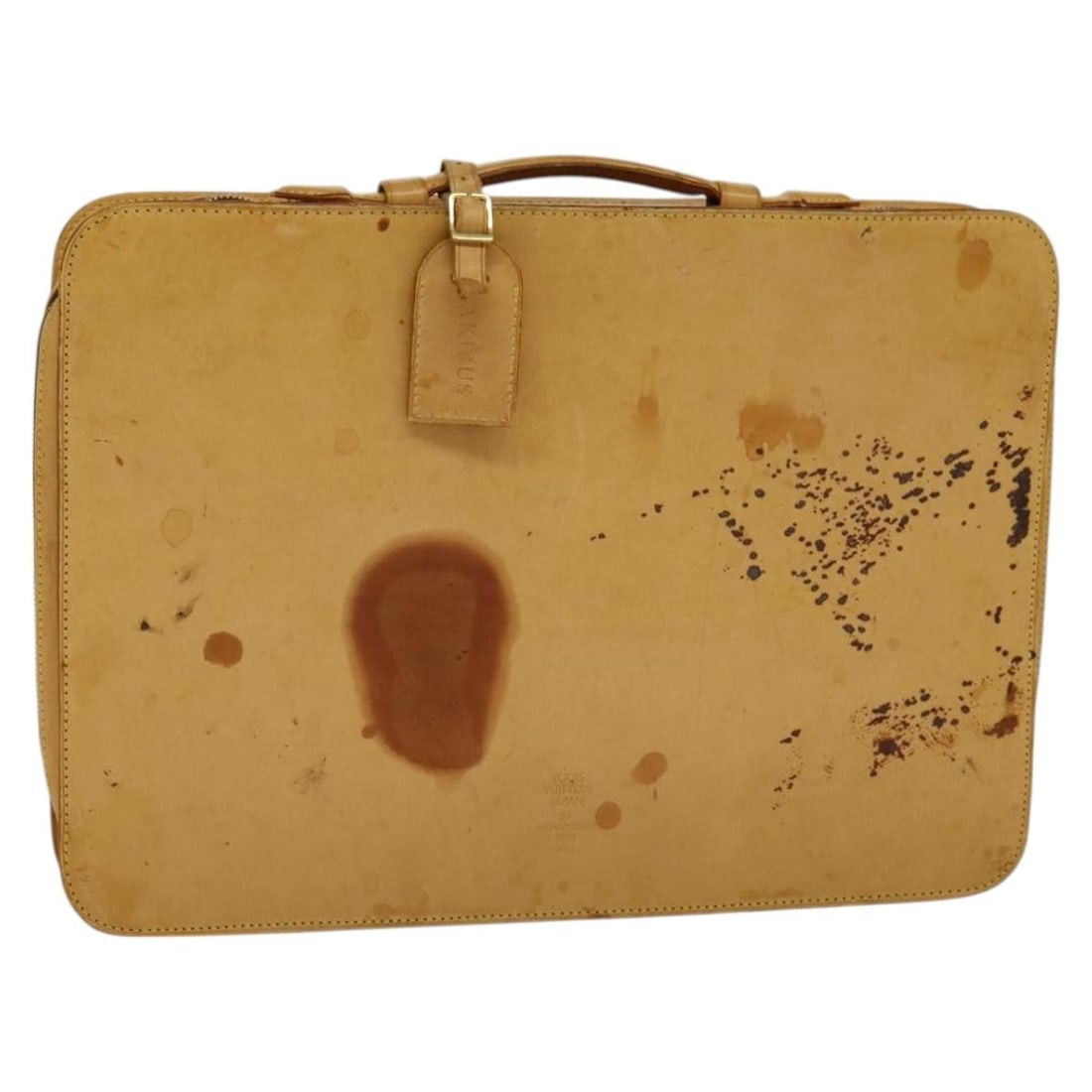 Louis Vuitton Nomad Baltic Briefcase Beige Leather 20th Anniversary M99071 with Name Tag: Louis Vuitton Nomad Baltic Briefcase Beige Leather 20th Anniversary M99071 with Name Tag This Louis Vuitton Nomad Baltic Briefcase is a special 20th Anniversary edition crafted from beige Nomade leath