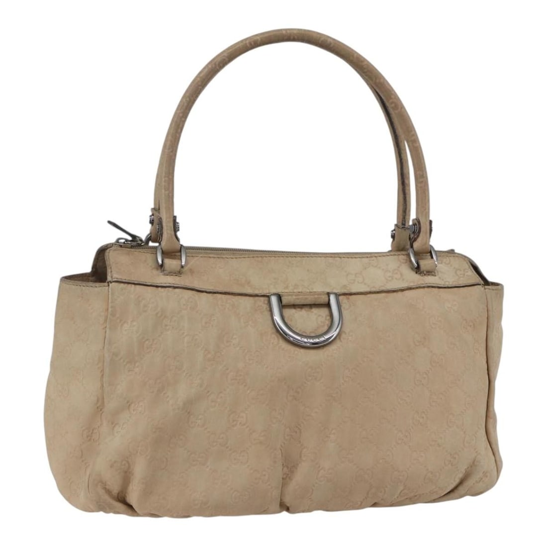 Beige Silver GG Canvas Abbey Tote by Gucci Model 327787: Beige Silver GG Canvas Abbey Tote by Gucci Model 327787 This Gucci GG Canvas Abbey Tote Bag features a classic beige and silver color scheme with the signature GG canvas exterior. Made in Italy, this 