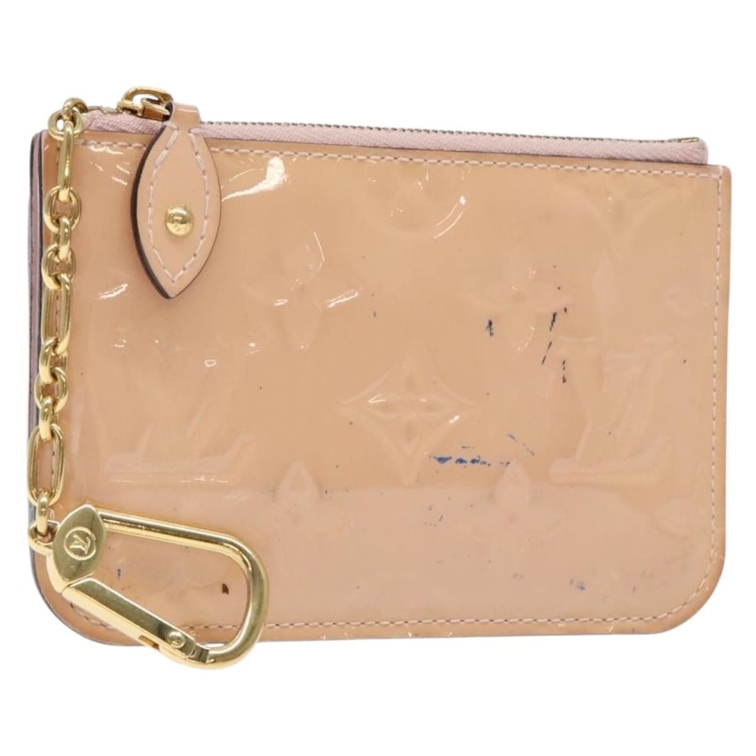 Louis Vuitton M61286 Vernis coin purse Rose Valerine France: Louis Vuitton M61286 Vernis coin purse Rose Valerine France Louis Vuitton Vernis Pochette Cles NM coin purse in Rose Valerine patent leather, made in France. This women's coin purse is model M61286 an