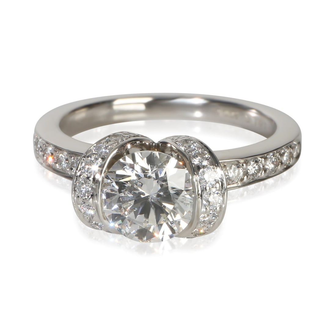 Tiffany Ribbon Platinum Diamond Engagement Ring Size 4 (1 of 5)