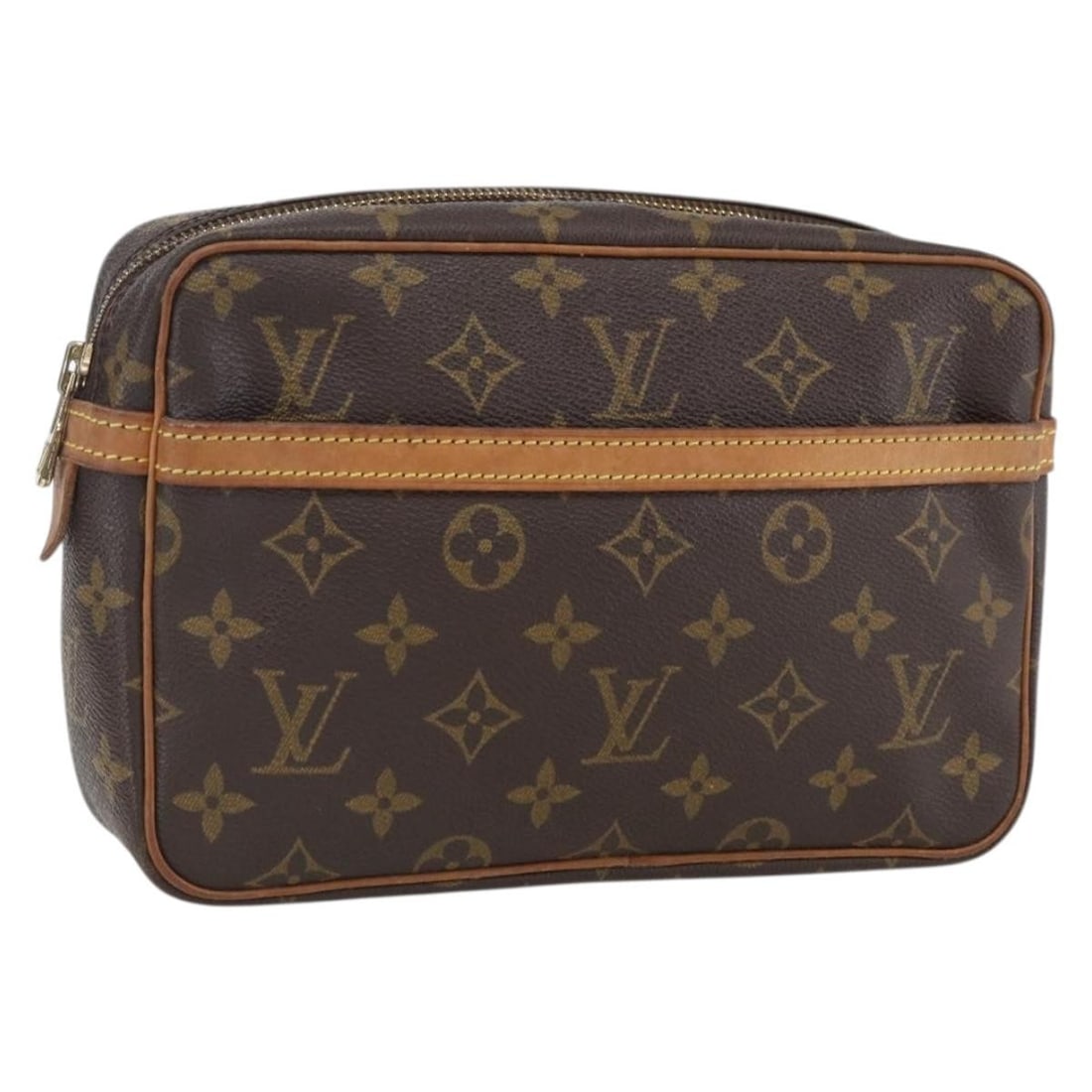 Louis Vuitton Compiegne 23 Monogram Canvas Clutch Bag M51847 from France: Louis Vuitton Compiegne 23 Monogram Canvas Clutch Bag M51847 from France This Louis Vuitton Compiegne 23 clutch bag is crafted from signature monogram canvas and was made in France. The bag features a
