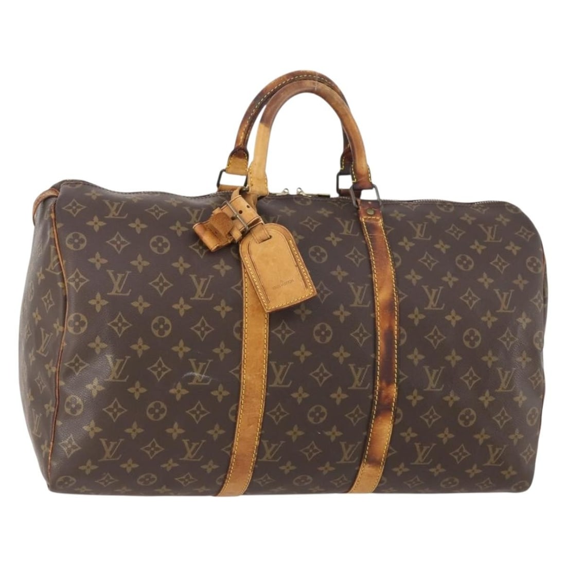 Louis Vuitton Keepall 50 Monogram Canvas Boston Travel Bag M41426: Louis Vuitton Keepall 50 Monogram Canvas Boston Travel Bag M41426 This Louis Vuitton Monogram Keepall 50 Boston Bag, model M41426, is crafted from the brand's iconic monogram canvas. Designed for wome