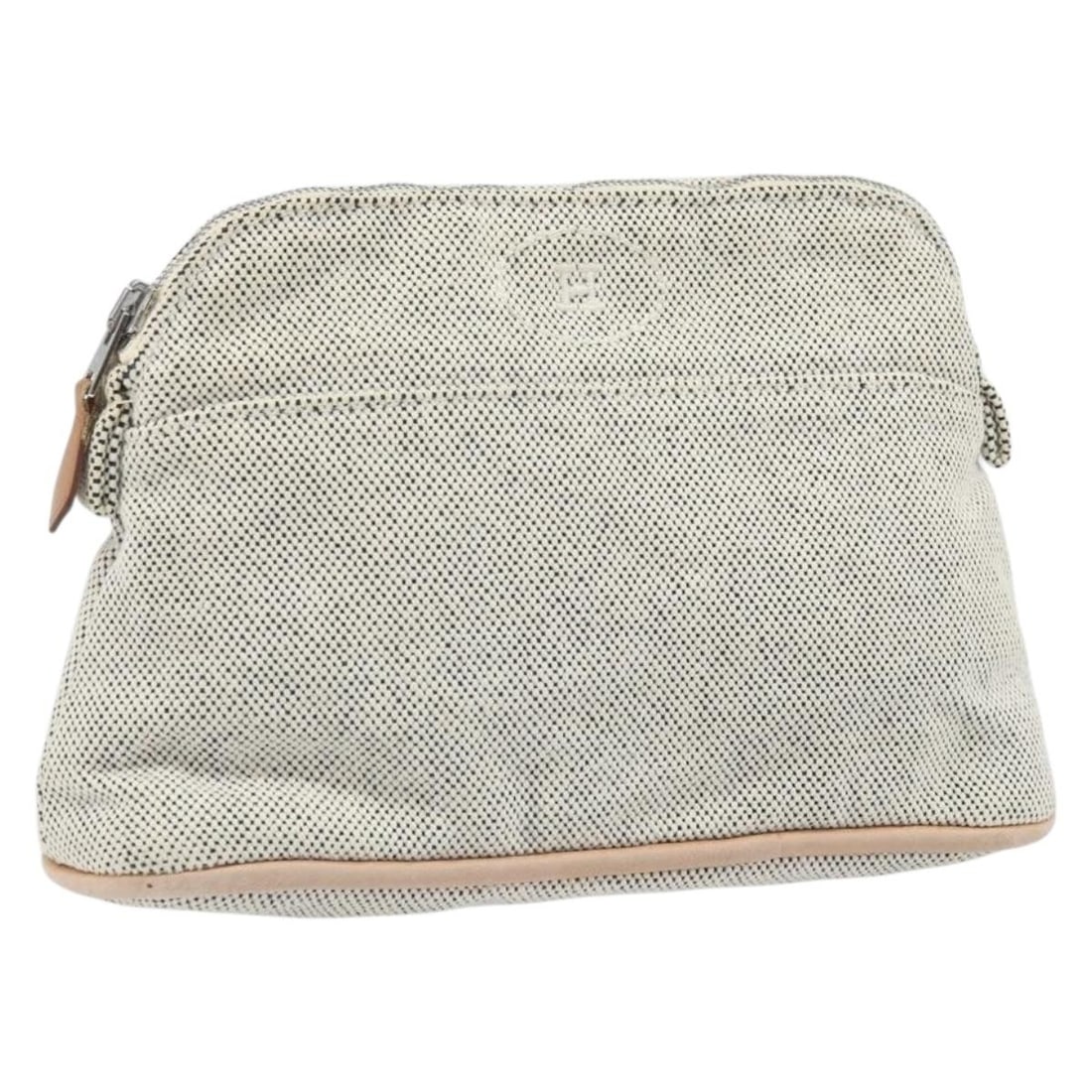 Hermes Canvas Gray Bolide PM Pouch Made in France: Hermes Canvas Gray Bolide PM Pouch Made in France This Hermes Bolide PM pouch is crafted from gray canvas and designed for compact storage. It features a pouch style with dimensions approximately 7.5 