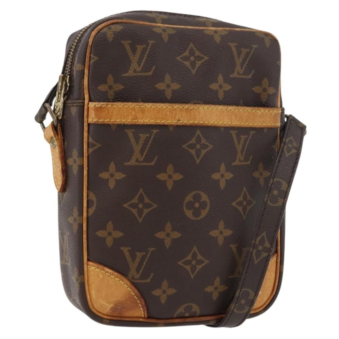 Louis Vuitton M45266 Danube Monogram Canvas Shoulder Bag: Louis Vuitton M45266 Danube Monogram Canvas Shoulder Bag Louis Vuitton Monogram Danube shoulder bag in Monogram Canvas, made in France. This pre-owned bag features a shoulder strap with an approximate