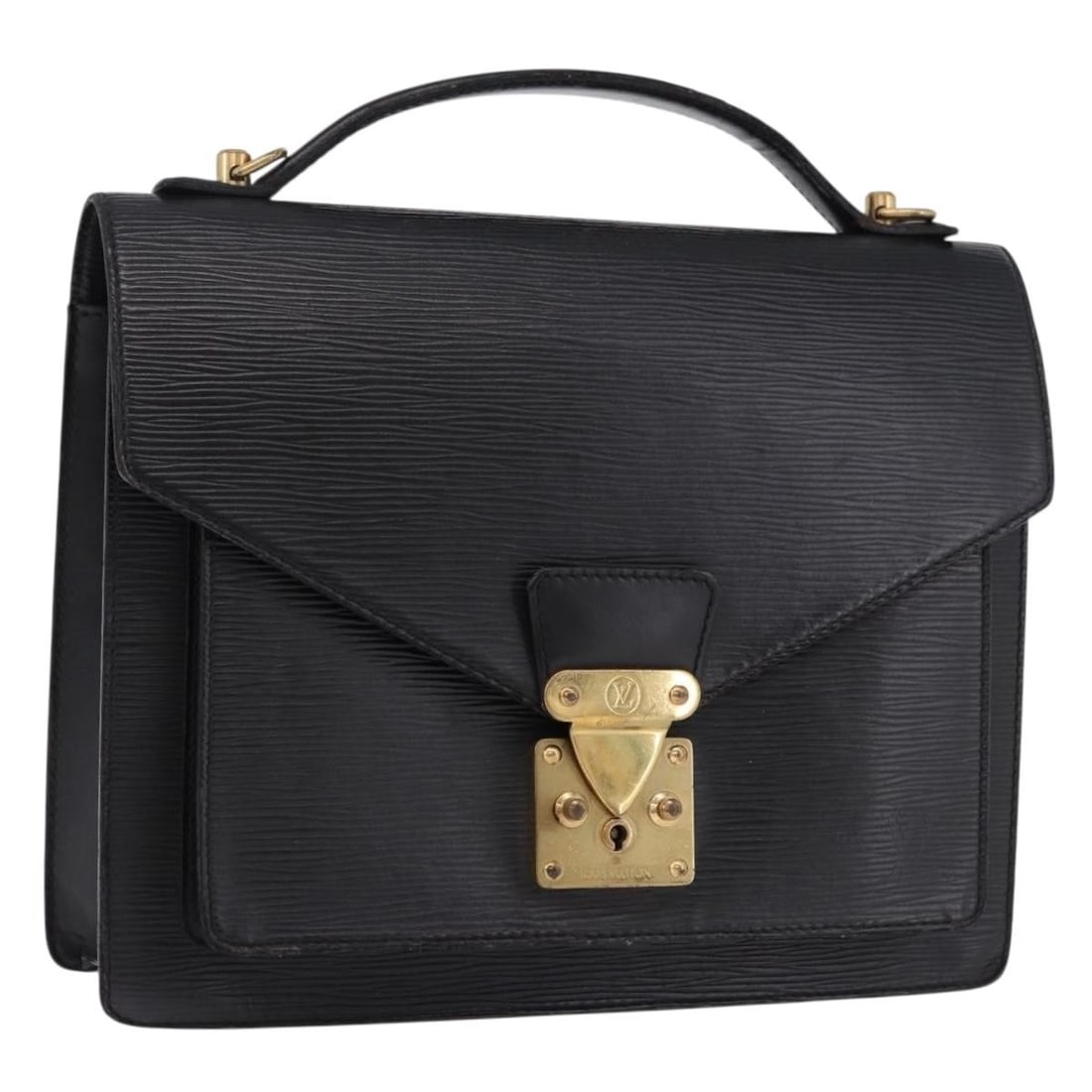Louis Vuitton Monceau 28 black Epi leather handbag M52122: Louis Vuitton Monceau 28 black Epi leather handbag M52122 Louis Vuitton Epi Monceau 28 hand bag in black Epi leather, made in France. This women's handbag features a handle with an approximate length 
