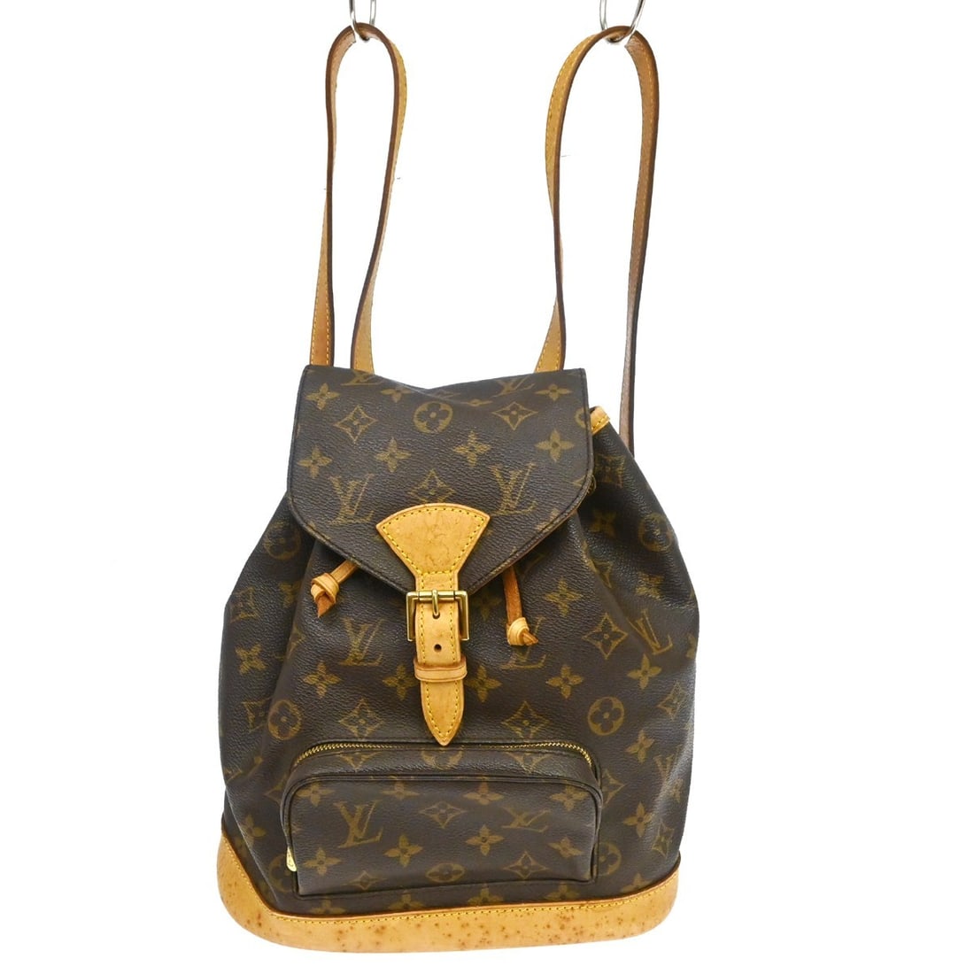 Louis Vuitton Montsouris MM Monogram Canvas Backpack M51136: Louis Vuitton Montsouris MM Monogram Canvas Backpack M51136 Louis Vuitton Montsouris MM backpack in Monogram canvas and leather, made in France. It features a flap buckle drawstring closure, adjustabl