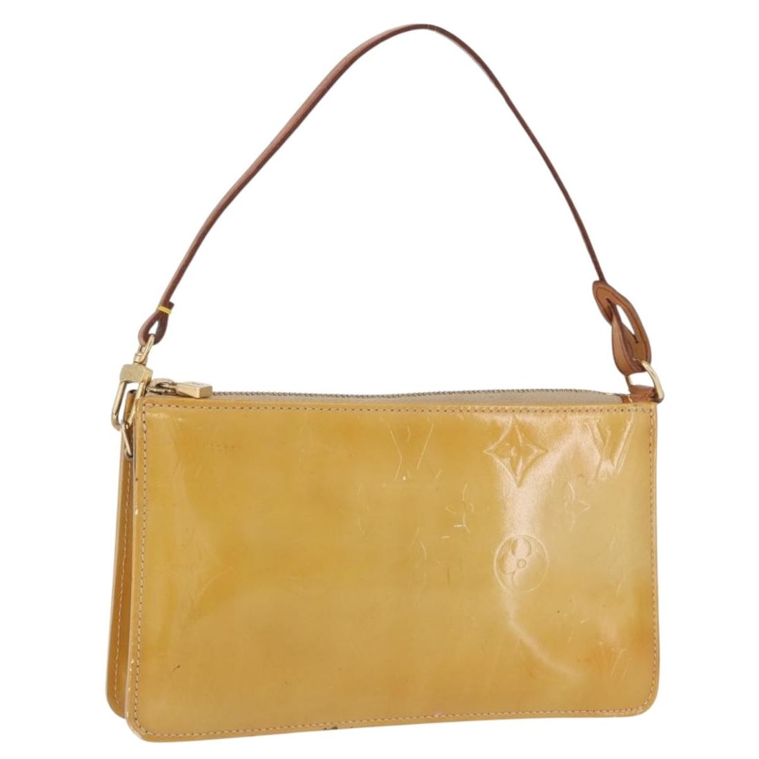 Louis Vuitton Lexington Vernis Accessory Pouch Beige M91010: Louis Vuitton Lexington Vernis Accessory Pouch Beige M91010 Louis Vuitton Monogram Vernis Lexington Pouch in beige patent leather. This accessory pouch was made in France and measures approximately W2