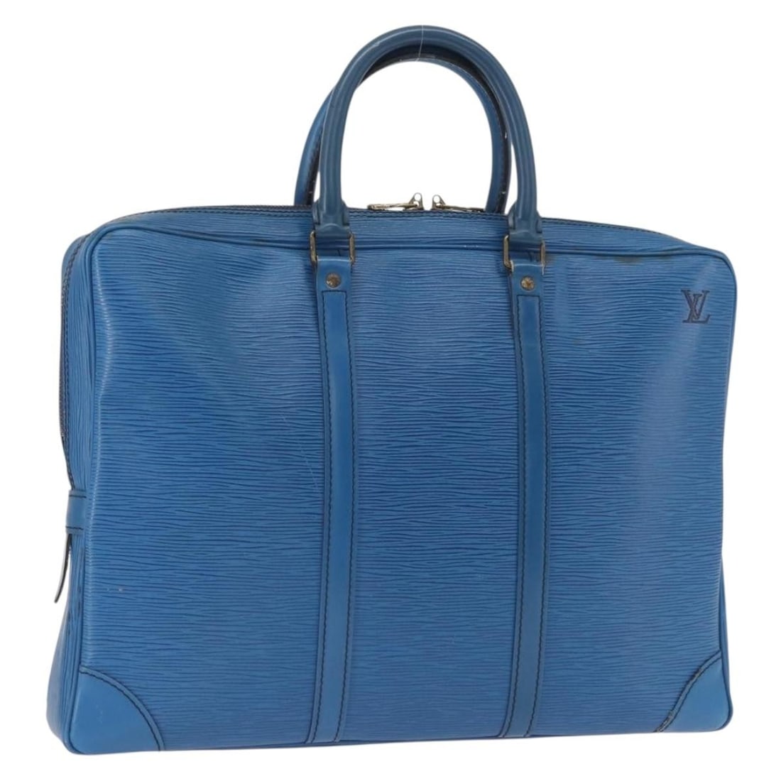 Blue Epi Leather Louis Vuitton Porte Documents Voyage M54475 Business Bag: Blue Epi Leather Louis Vuitton Porte Documents Voyage M54475 Business Bag This Louis Vuitton Epi Porte Documents Voyage business bag features a blue Epi leather exterior and is designed for profession
