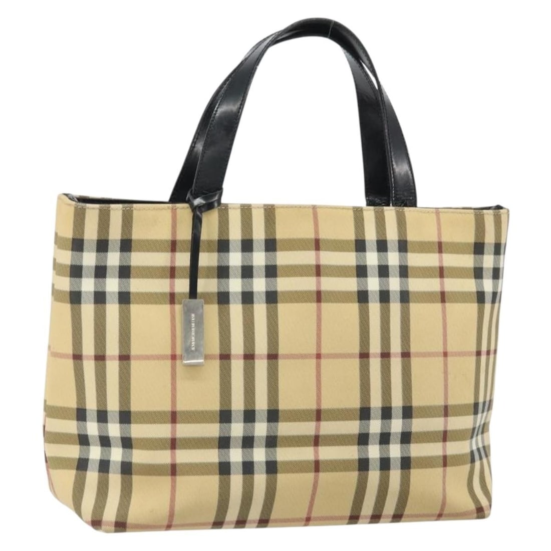 Burberry Beige Nova Check PVC Leather Handbag for Women: Burberry Beige Nova Check PVC Leather Handbag for Women This Burberry Nova Check handbag features a classic beige PVC leather exterior with the iconic check pattern. Designed for women, it is crafted 