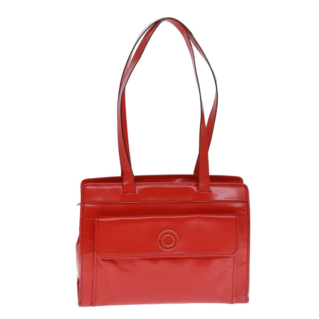 CELINE Red Leather Shoulder Bag Italy 14.2in: CELINE Red Leather Shoulder Bag Italy 14.2in This CELINE shoulder bag is crafted from red leather and designed for women. The bag features a spacious main compartment, measuring approximately 14.2 inc