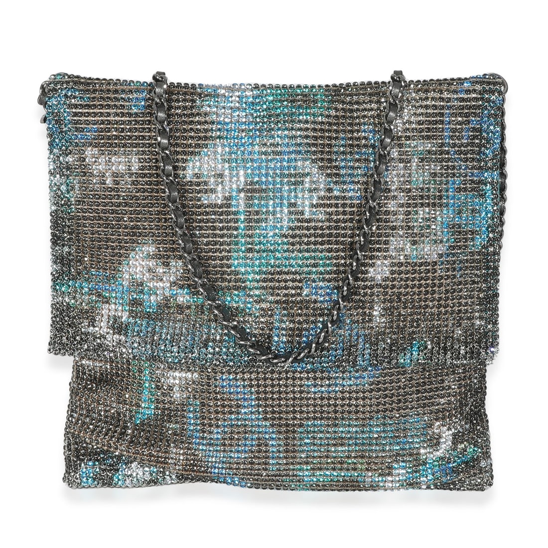 Chanel Flap Bag Blue Silver Graffiti CC Chainmail Shoulder Bag (1 of 9)