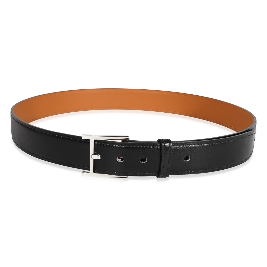 Hermes James 32 Belt Men's Black Leather Size 90: Hermes James 32 Belt Men's Black Leather Size 90 Pre-owned Hermes James 32 belt in black leather with a buckle closure. This men's belt is made in France and features a brown leather lining with gold 