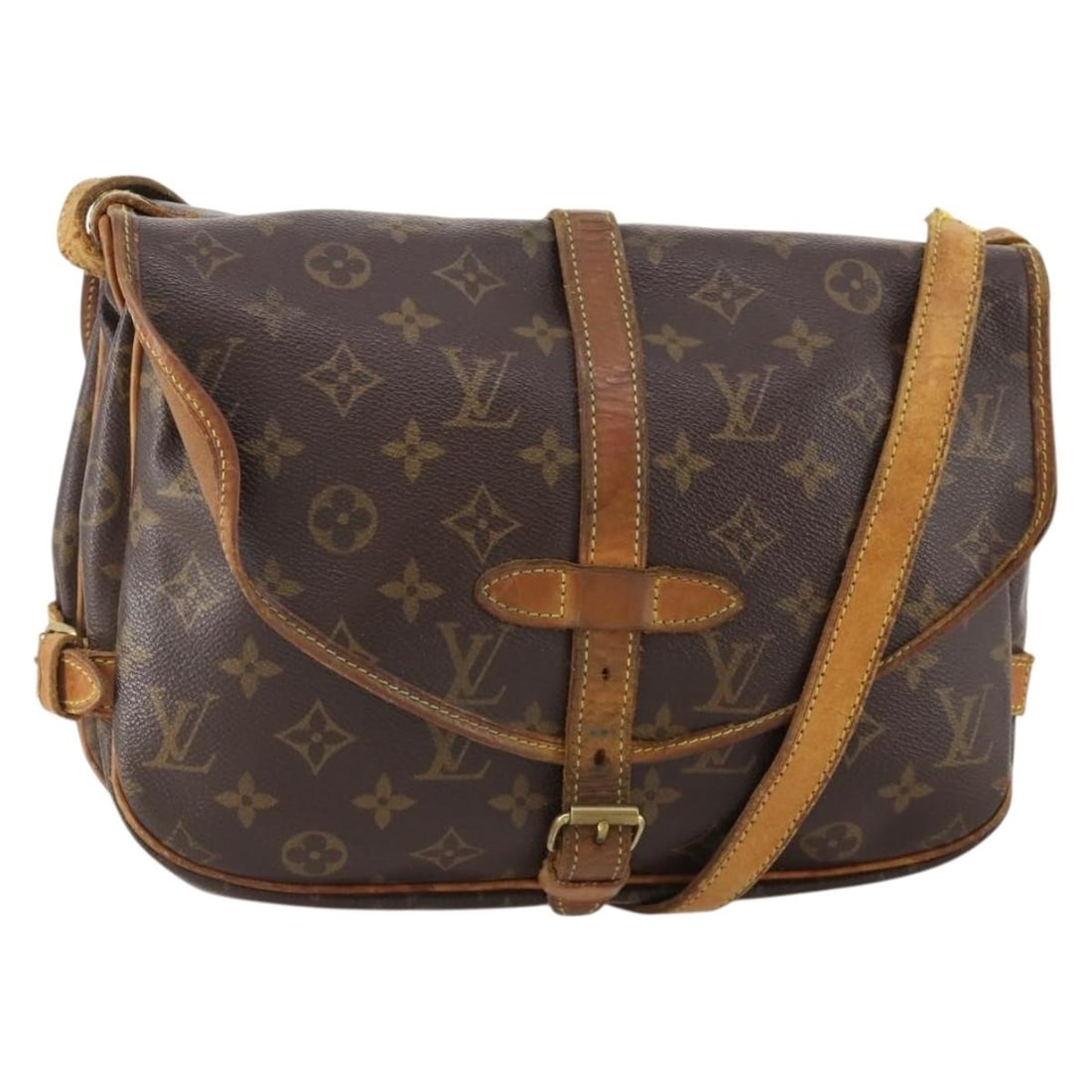 Louis Vuitton Saumur 30 Monogram Canvas Shoulder Bag M42256 France: Louis Vuitton Saumur 30 Monogram Canvas Shoulder Bag M42256 France This is a Louis Vuitton Monogram Saumur 30 shoulder bag crafted from the signature Monogram Canvas. Designed for women, the bag featu
