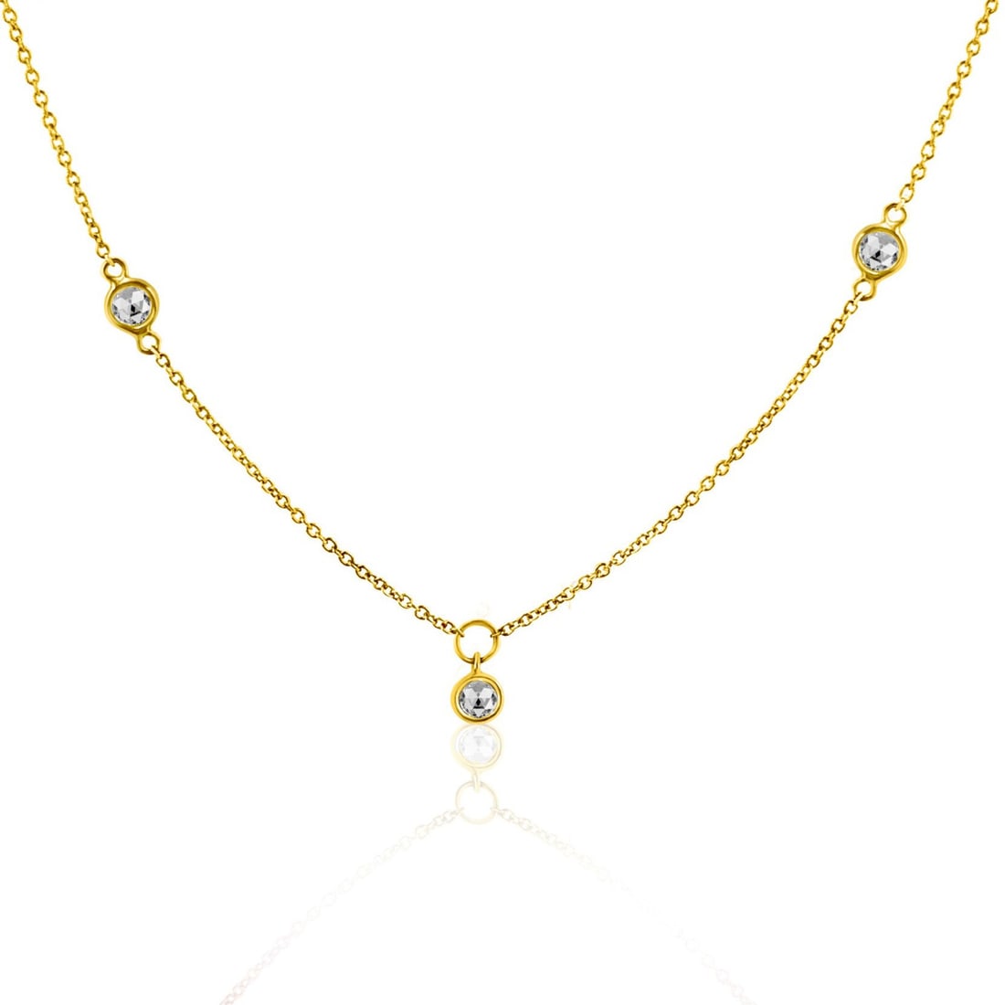 Rock & Divine Dawn Collection 18K Yellow Gold Sunshine Diamond Necklace (1 of 4)