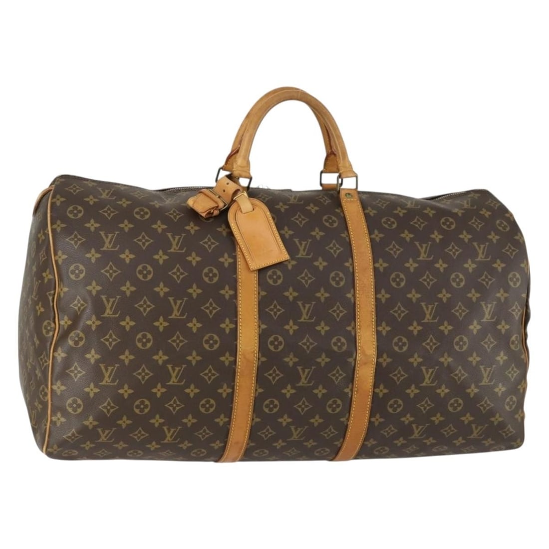 Louis Vuitton M41422 Keepall 60 Monogram Canvas Boston Bag: Louis Vuitton M41422 Keepall 60 Monogram Canvas Boston Bag A Louis Vuitton Keepall 60 Boston Bag in Monogram canvas, made in France. It comes with a name tag and powanie accessory. The bag is identifi