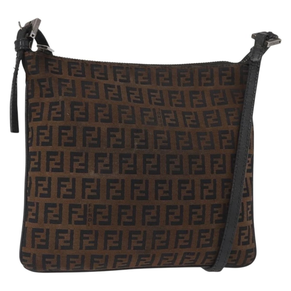 FENDI Brown Zucchino Canvas Shoulder Bag Made in Italy: FENDI Brown Zucchino Canvas Shoulder Bag Made in Italy Authentic Fendi Zucchino canvas shoulder bag in brown, made in Italy. This women's shoulder bag is offered as the item only, without the original