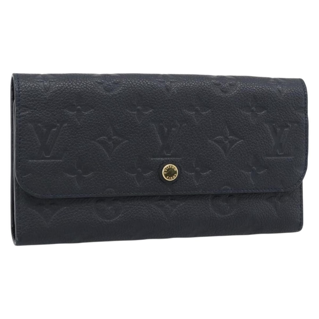 Louis Vuitton M60258 Empreinte Leather Long Wallet Navy Spain: Louis Vuitton M60258 Empreinte Leather Long Wallet Navy Spain Louis Vuitton Empreinte Portefeuille Ville To Oze long wallet in navy Monogram Empreinte leather. Made in Spain, this women's wallet inclu