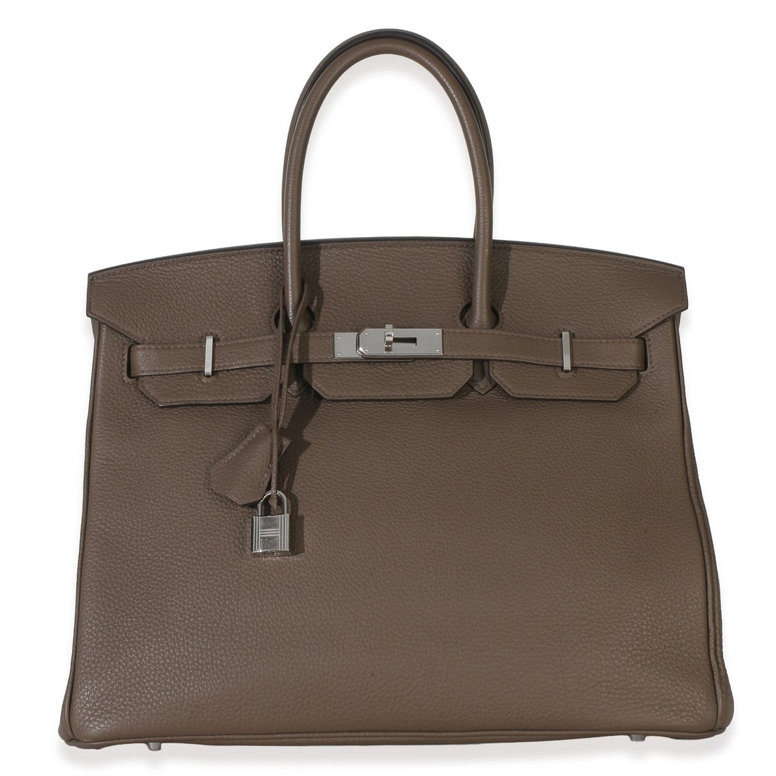 Hermes Birkin 35 Gray Togo Leather Top Handle Bag PHW: Hermes Birkin 35 Gray Togo Leather Top Handle Bag PHW This Hermes Birkin 35 in Ecorce Togo leather features a sophisticated gray color and silver-tone hardware. The bag offers a classic top handle sty