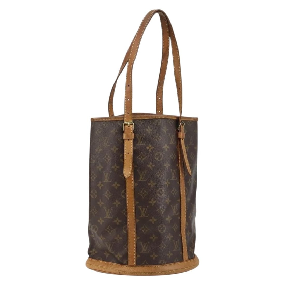 Louis Vuitton Monogram Canvas Bucket GM Shoulder Bag M42236: Louis Vuitton Monogram Canvas Bucket GM Shoulder Bag M42236 This Louis Vuitton Monogram Bucket GM Shoulder Bag, model M42236, is crafted from signature monogram canvas and was made in France. The bag 