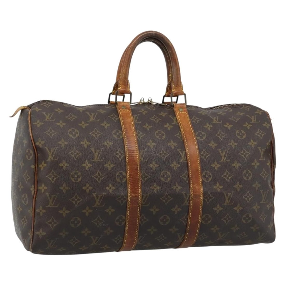 Louis Vuitton Keepall 45 Monogram Canvas Boston Bag M41428: Louis Vuitton Keepall 45 Monogram Canvas Boston Bag M41428 A Louis Vuitton Keepall 45 Boston bag in Monogram canvas, made in France. The bag features the classic Monogram color and is identified by pr